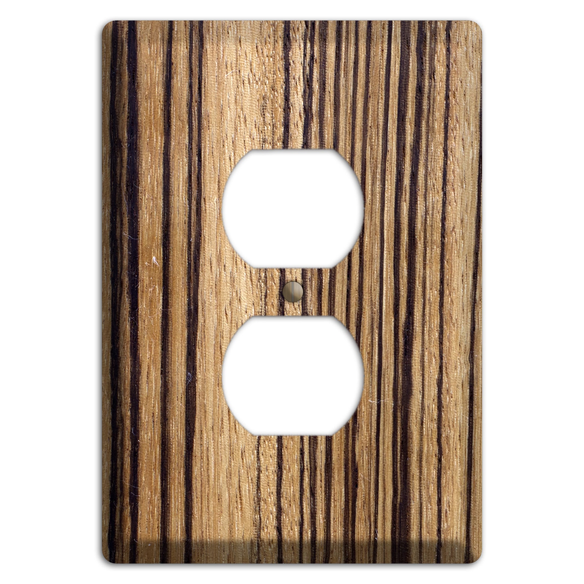 Zebrawood Wood Duplex Outlet Cover Plate