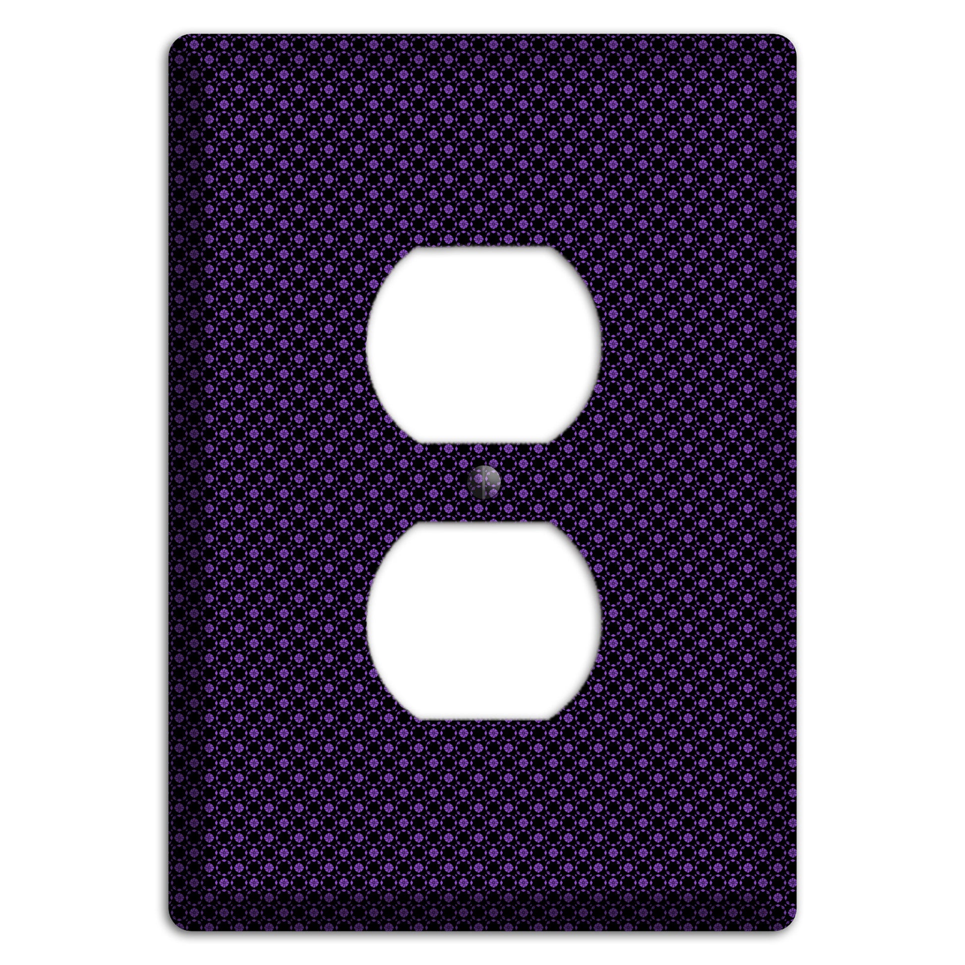 Multi Purple Geometric Duplex Outlet Wallplate