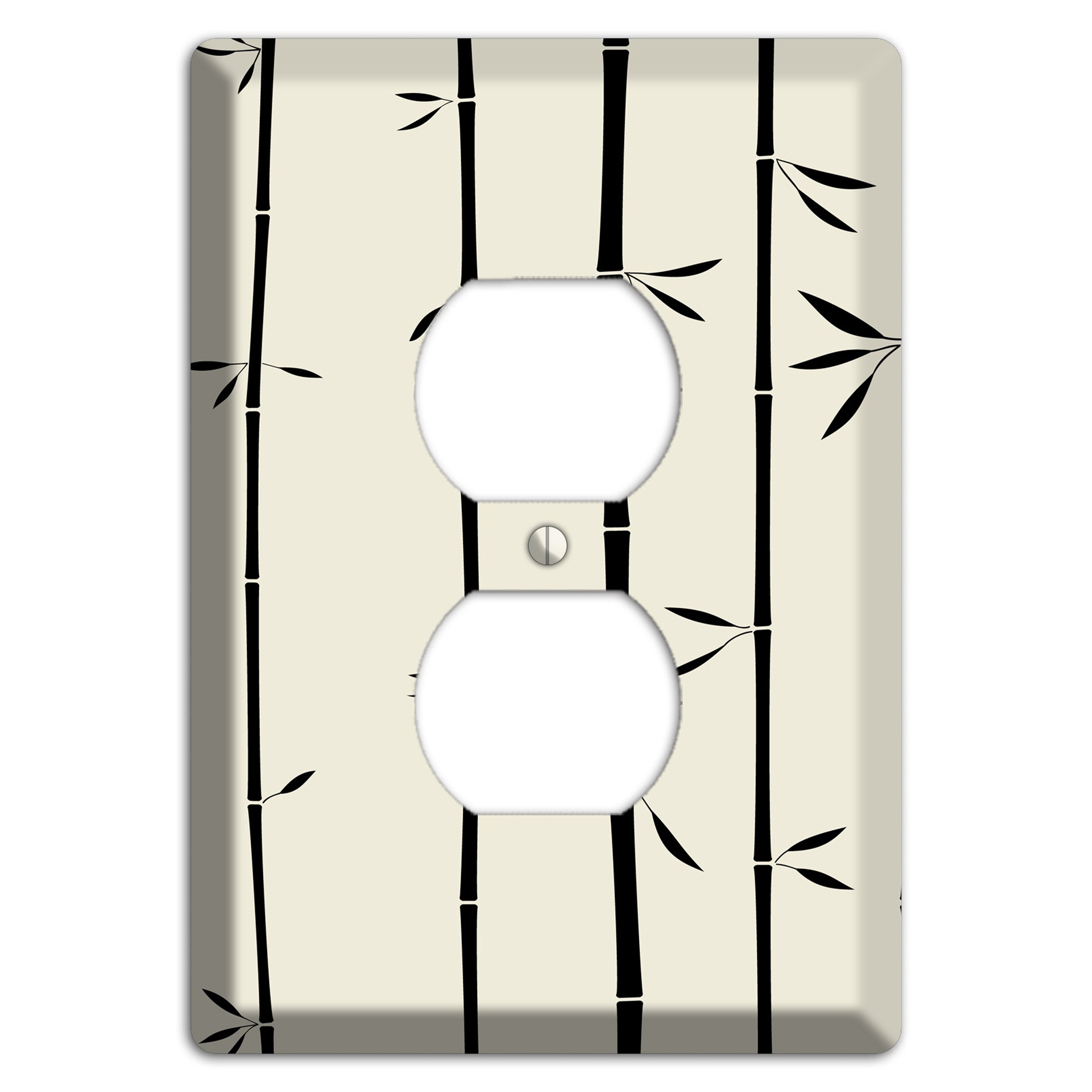 Beige Bamboo Duplex Outlet Wallplate
