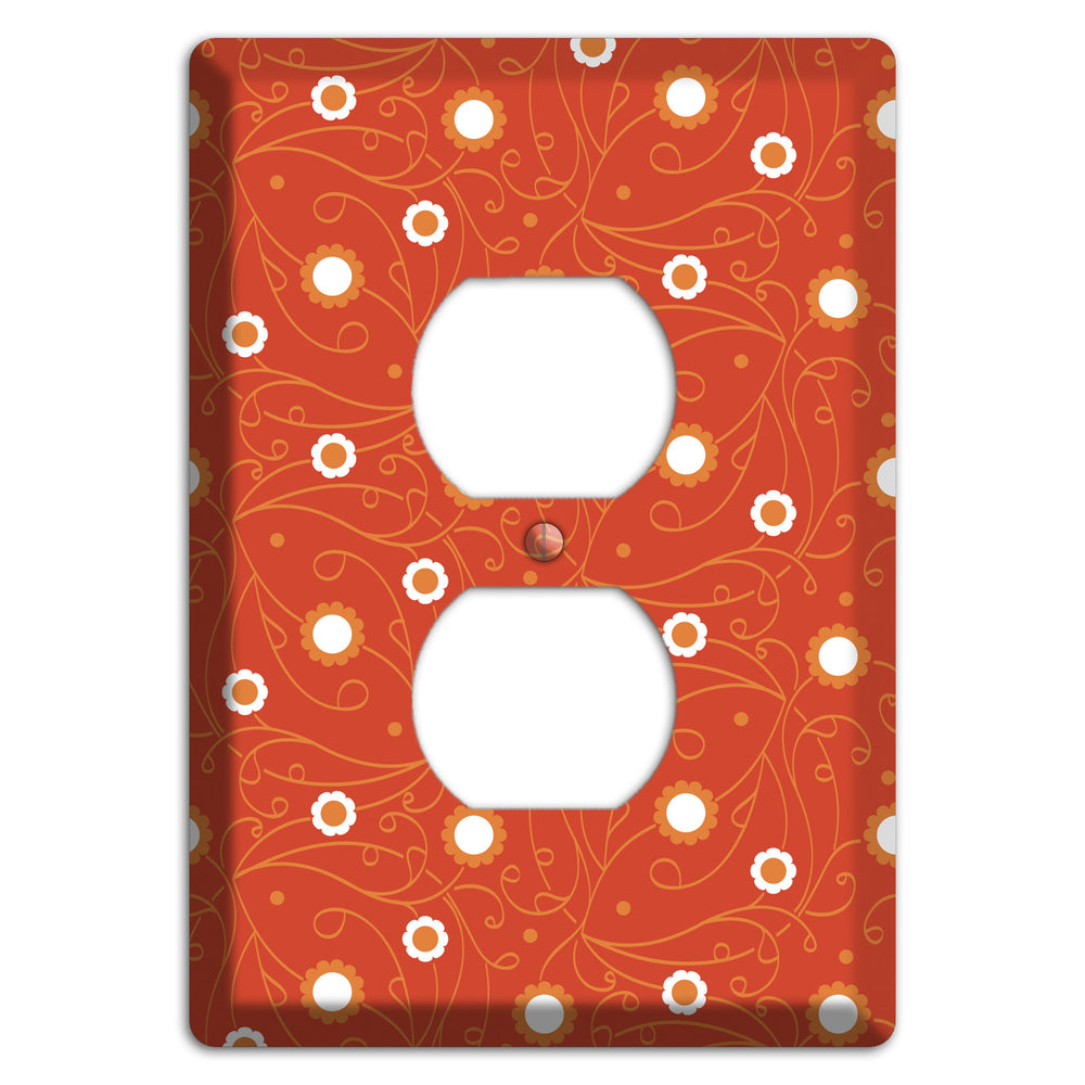 Red Vine Floral Duplex Outlet Wallplate