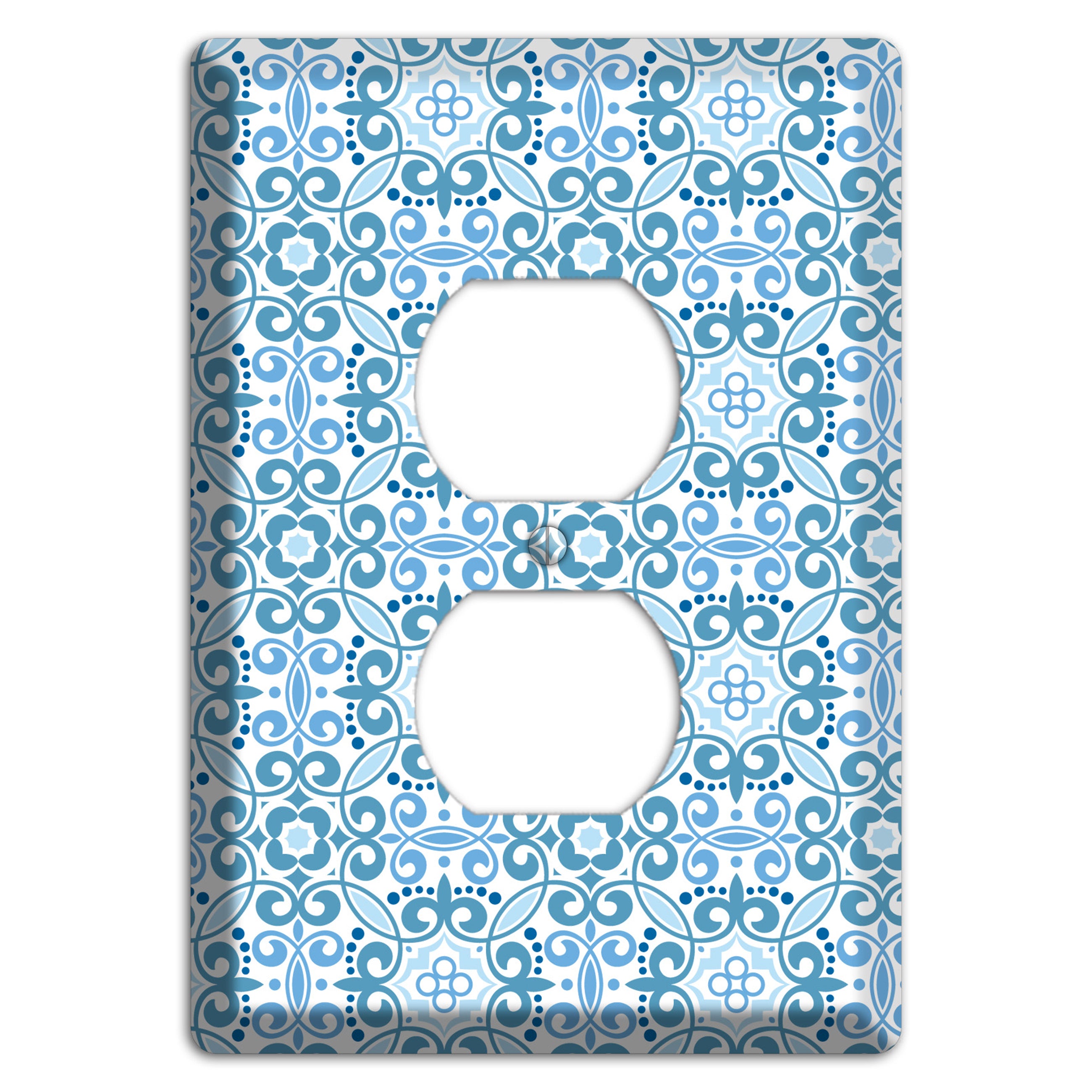 Multi Blue Foulard Duplex Outlet Wallplate