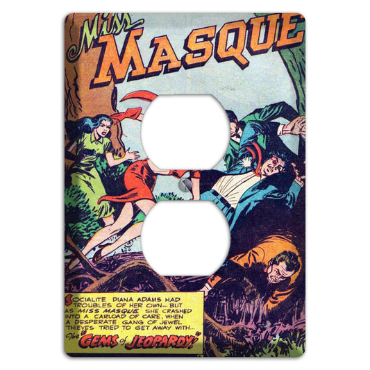 Miss Masque Vintage Comics Duplex Outlet Wallplate