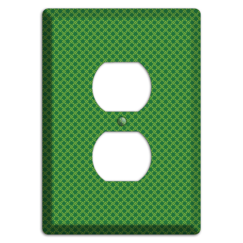 Multi Green Tiny Checked Foulard Duplex Outlet Wallplate