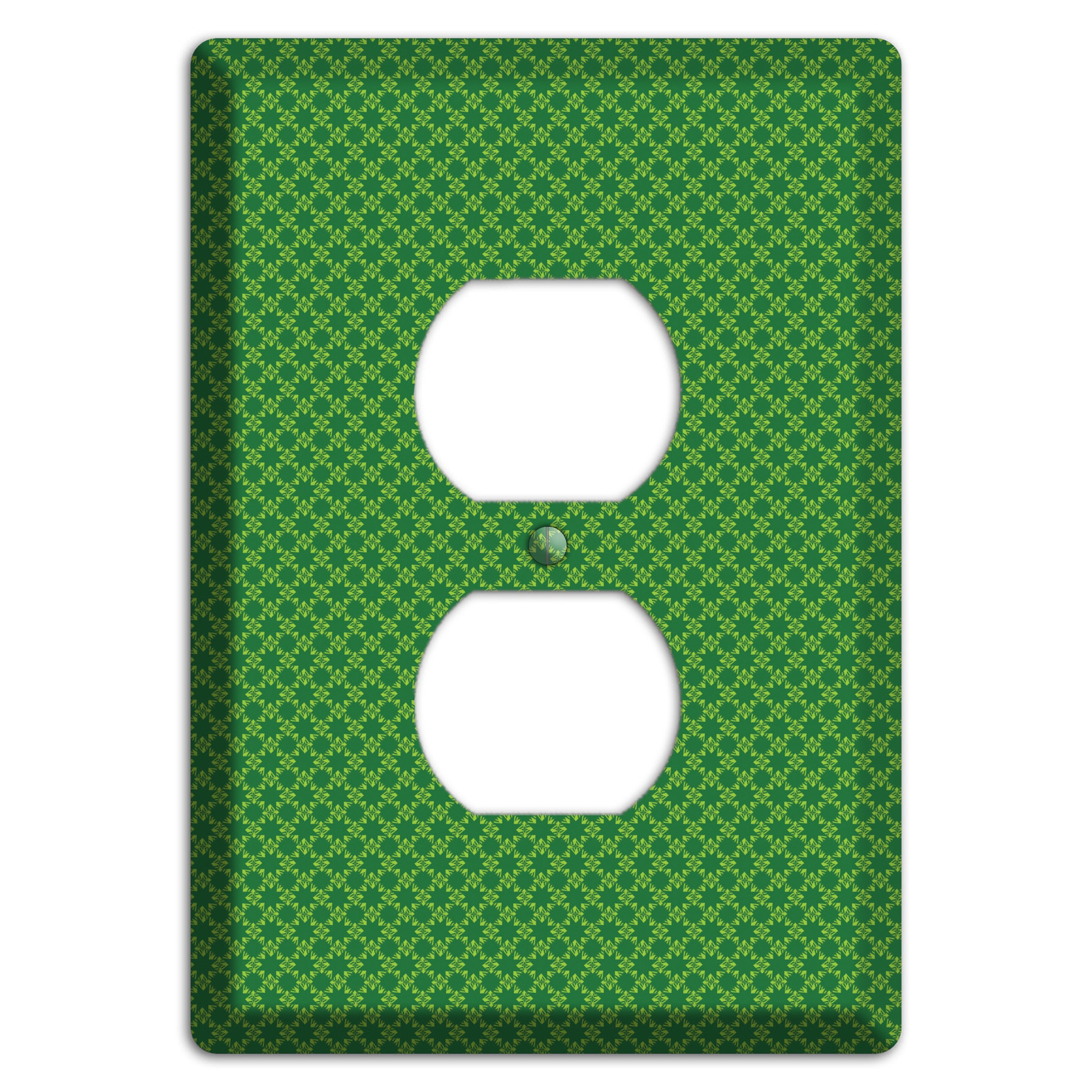 Multi Green Tiny Checked Foulard Duplex Outlet Wallplate