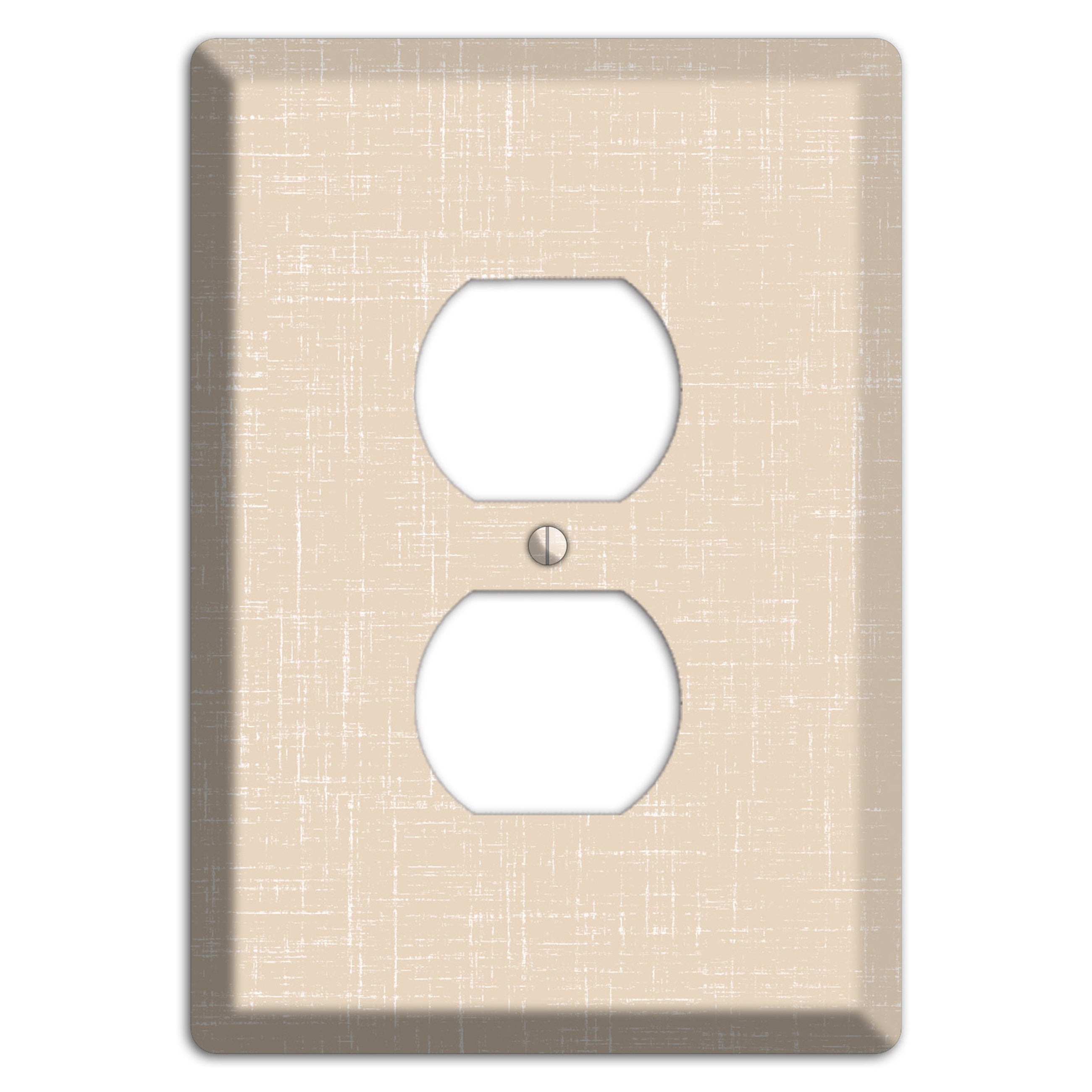 Double Spanish White Neutral Texture Duplex Outlet Wallplate