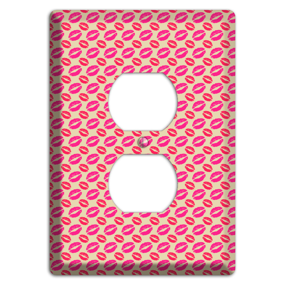 Pink and Red Kisses Duplex Outlet Wallplate