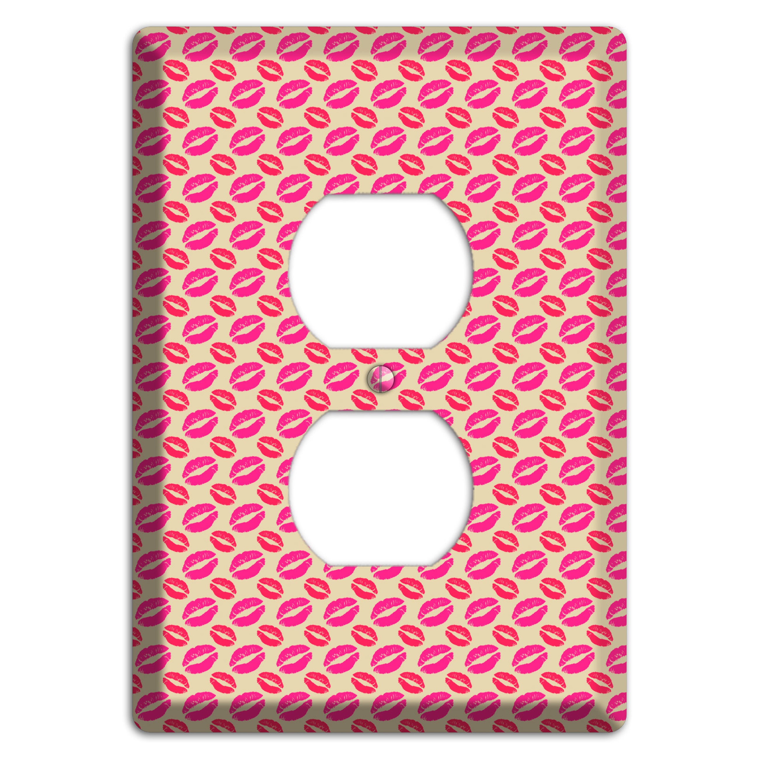 Pink and Red Kisses Duplex Outlet Wallplate