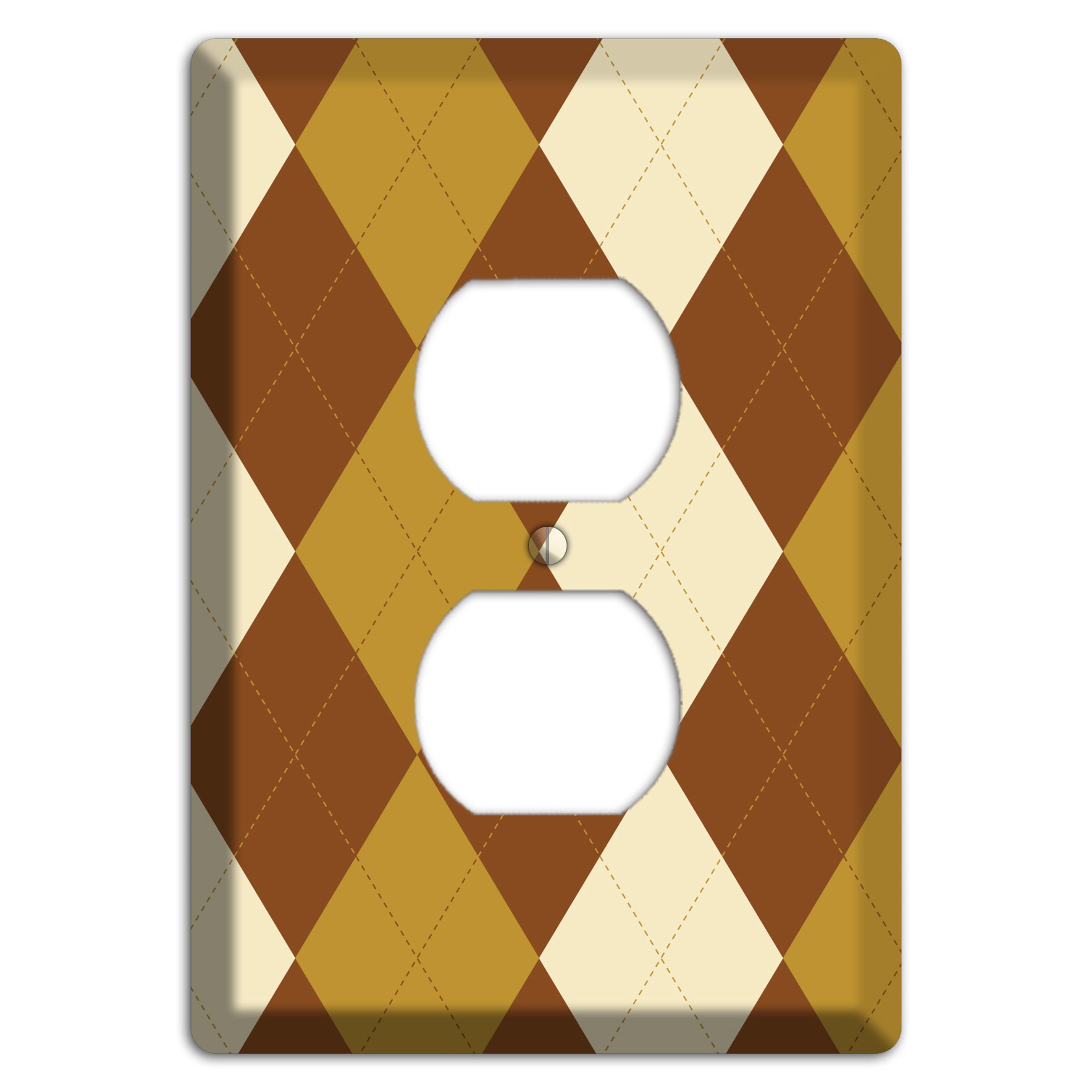 Multi Brown Argyle Duplex Outlet Wallplate