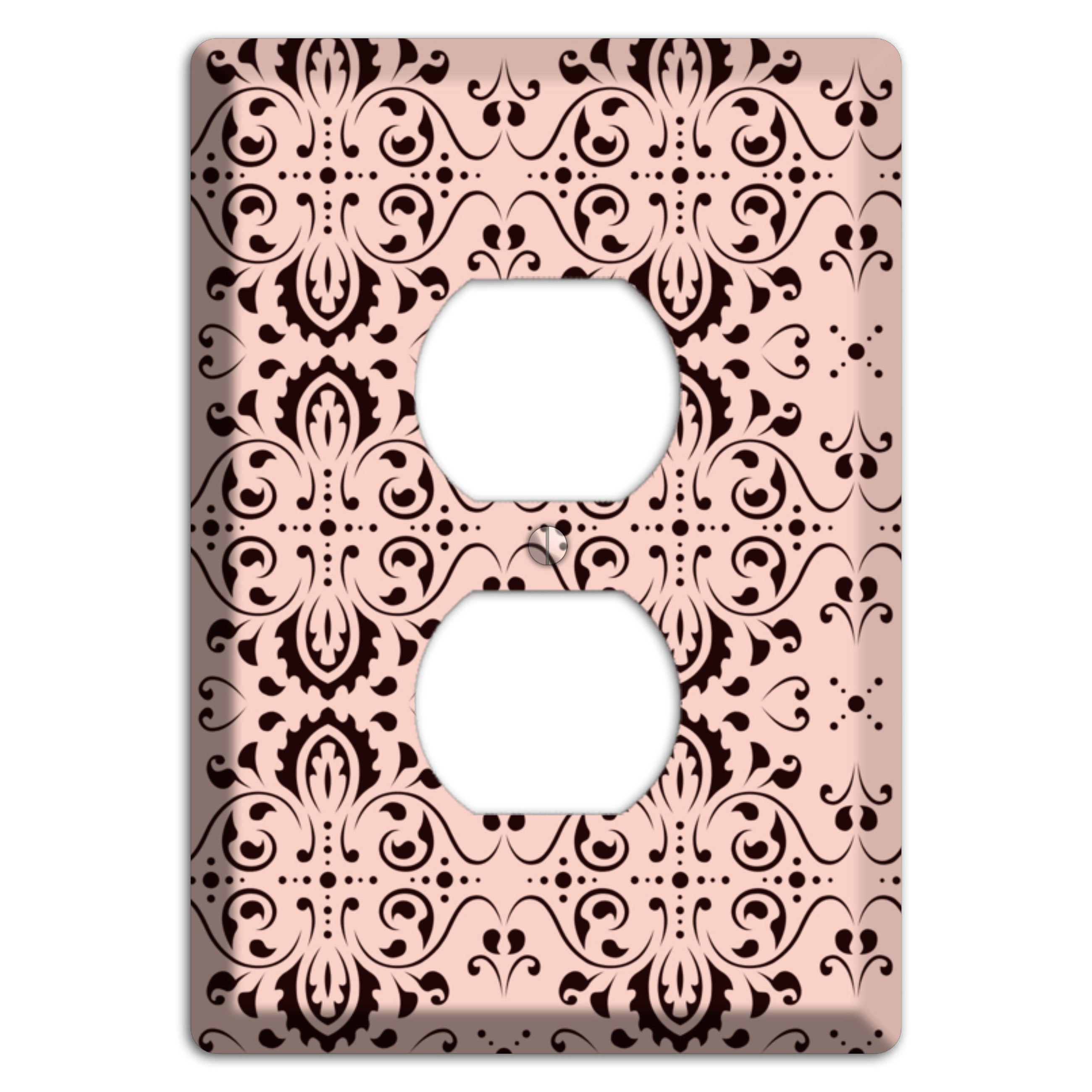 Coral Tapestry Cartouche Duplex Outlet Wallplate