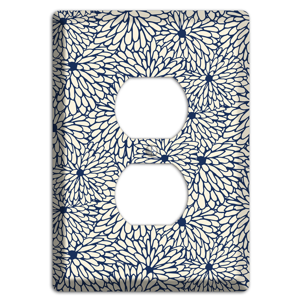 Beige Floral Burst Duplex Outlet Wallplate
