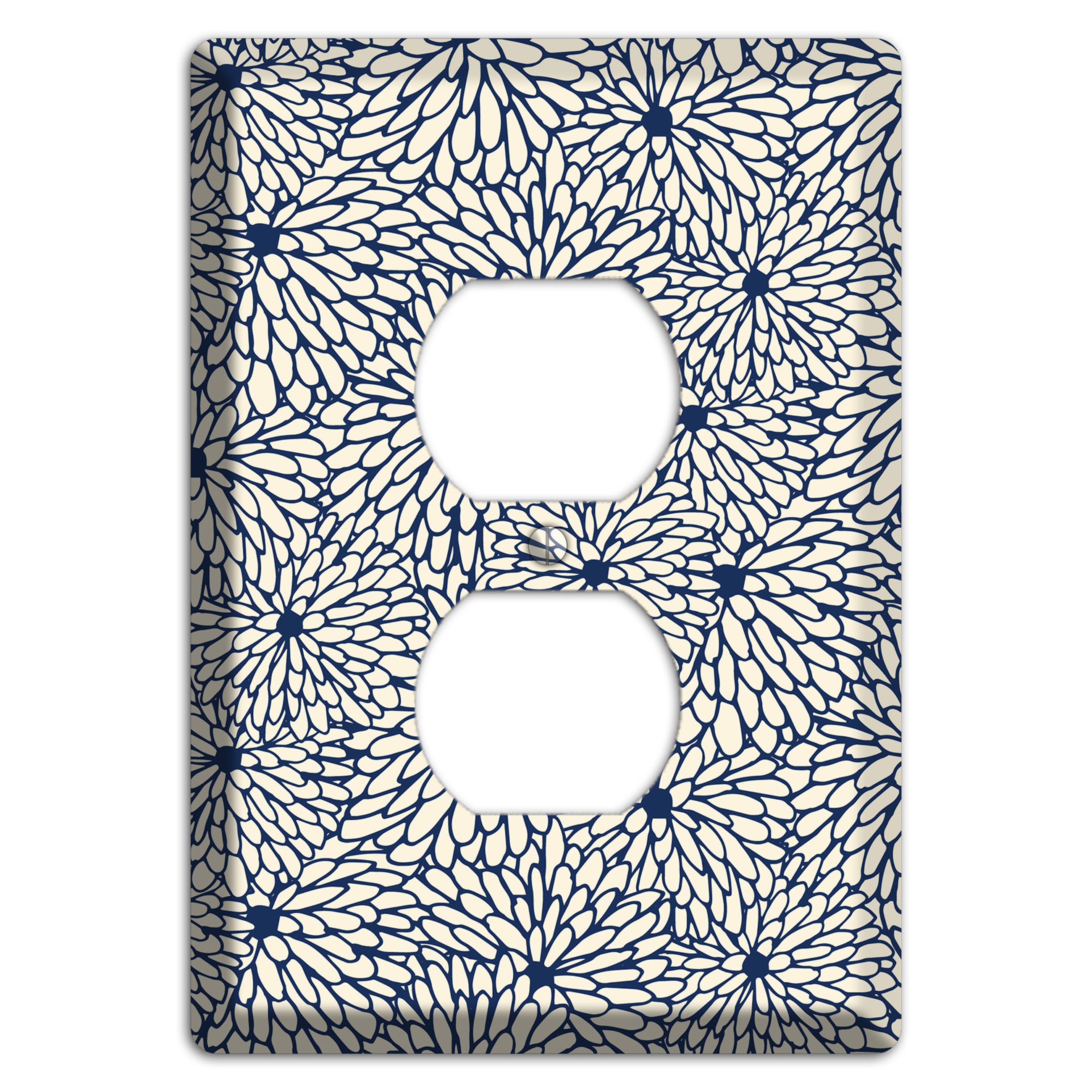 Beige Floral Burst Duplex Outlet Wallplate
