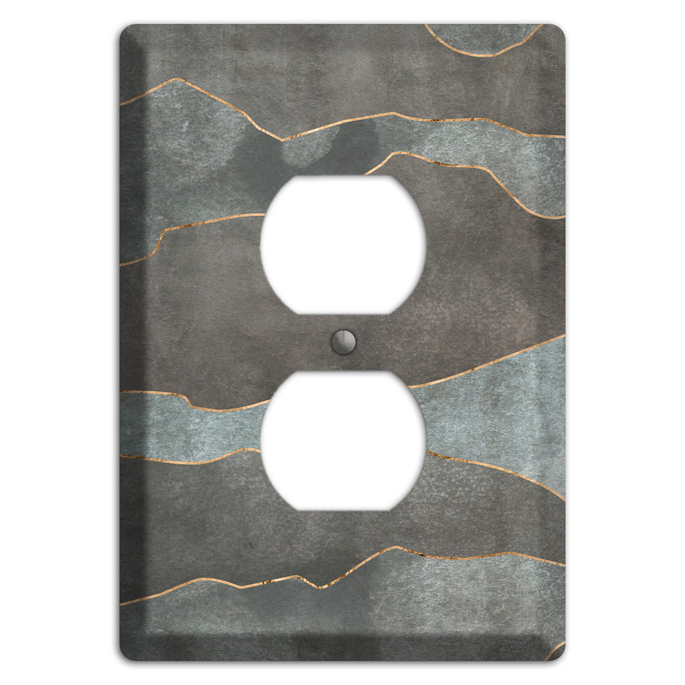 Dusty Blue Mountain Range Duplex Outlet Wallplate