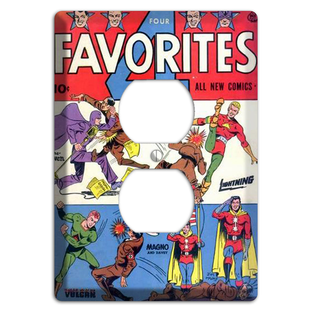 Lightning Vintage Comics Duplex Outlet Wallplate