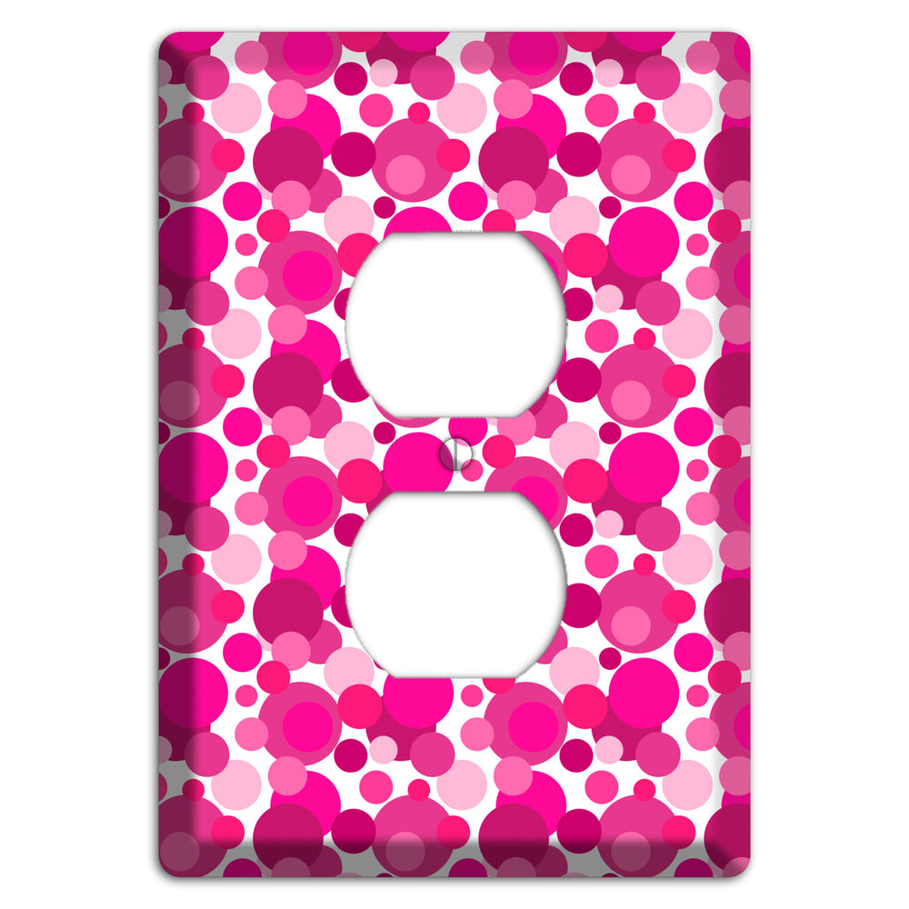 Multi Fuschia Bubble Dots Duplex Outlet Wallplate