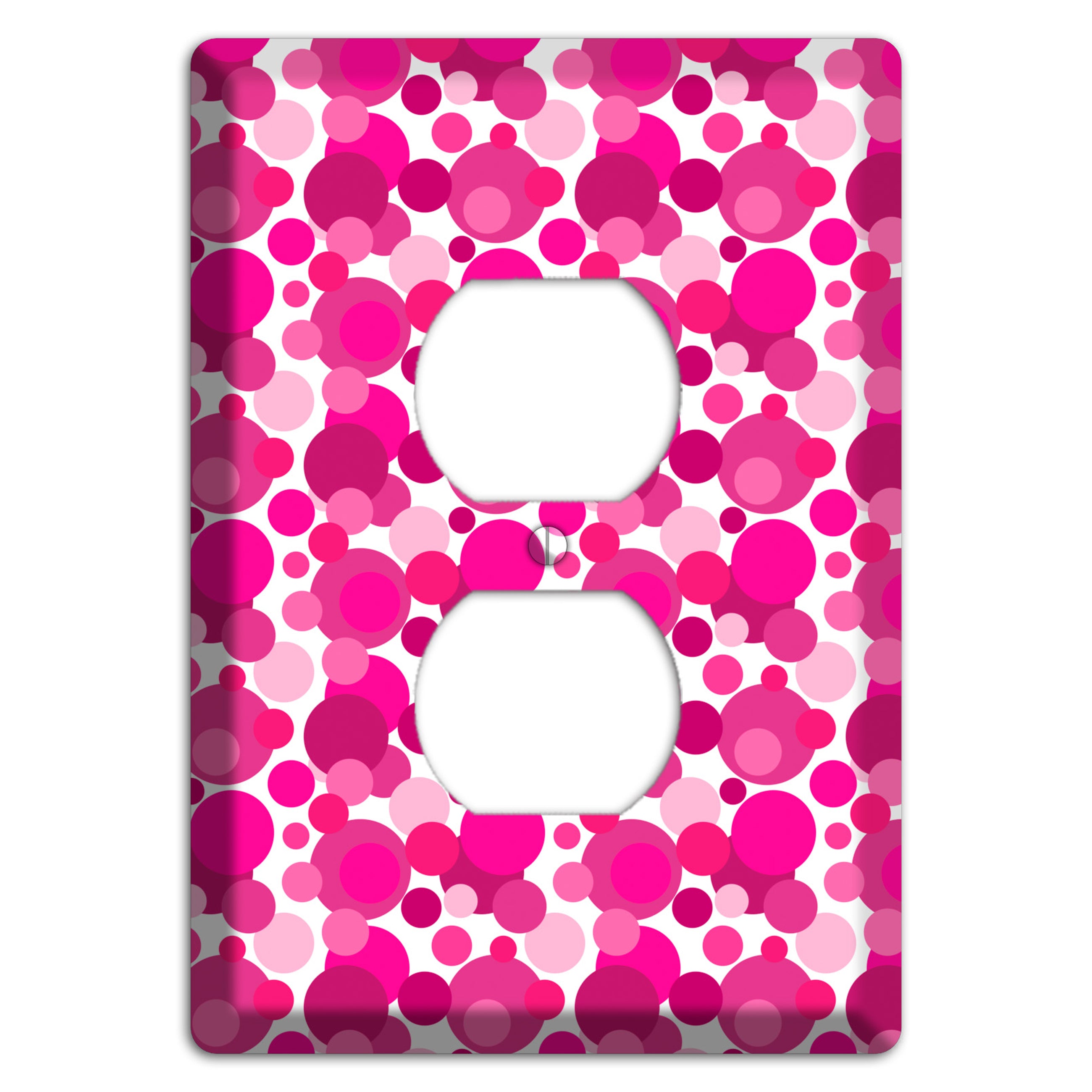 Multi Fuschia Bubble Dots Duplex Outlet Wallplate
