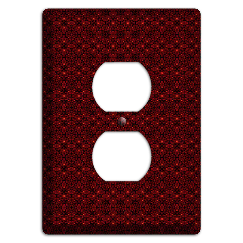 Maroon Tiny Checkered Foulard Duplex Outlet Wallplate