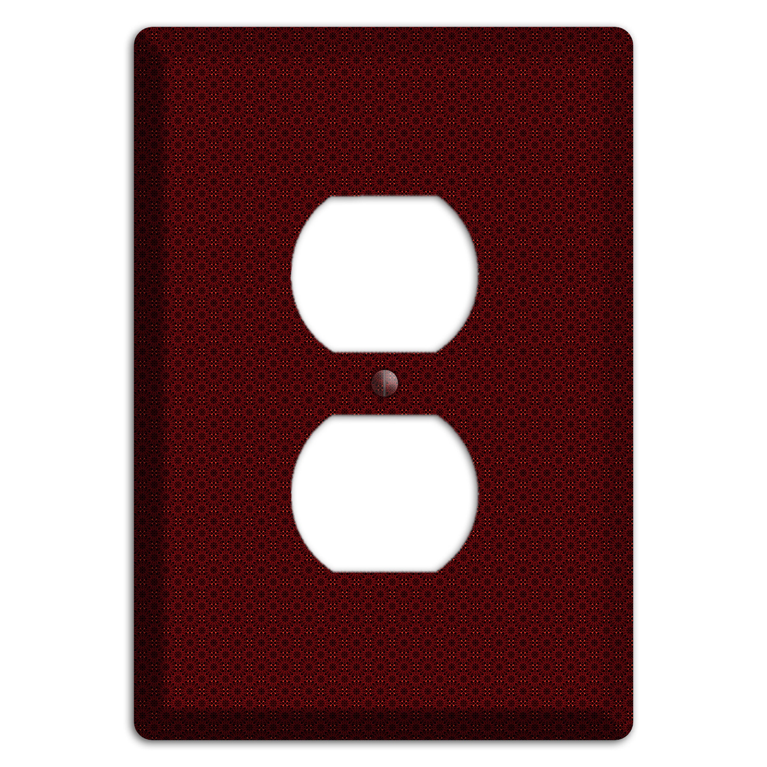 Maroon Tiny Checkered Foulard Duplex Outlet Wallplate