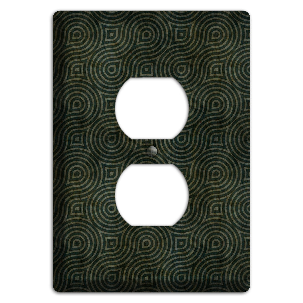 Green and Black Swirl Duplex Outlet Wallplate