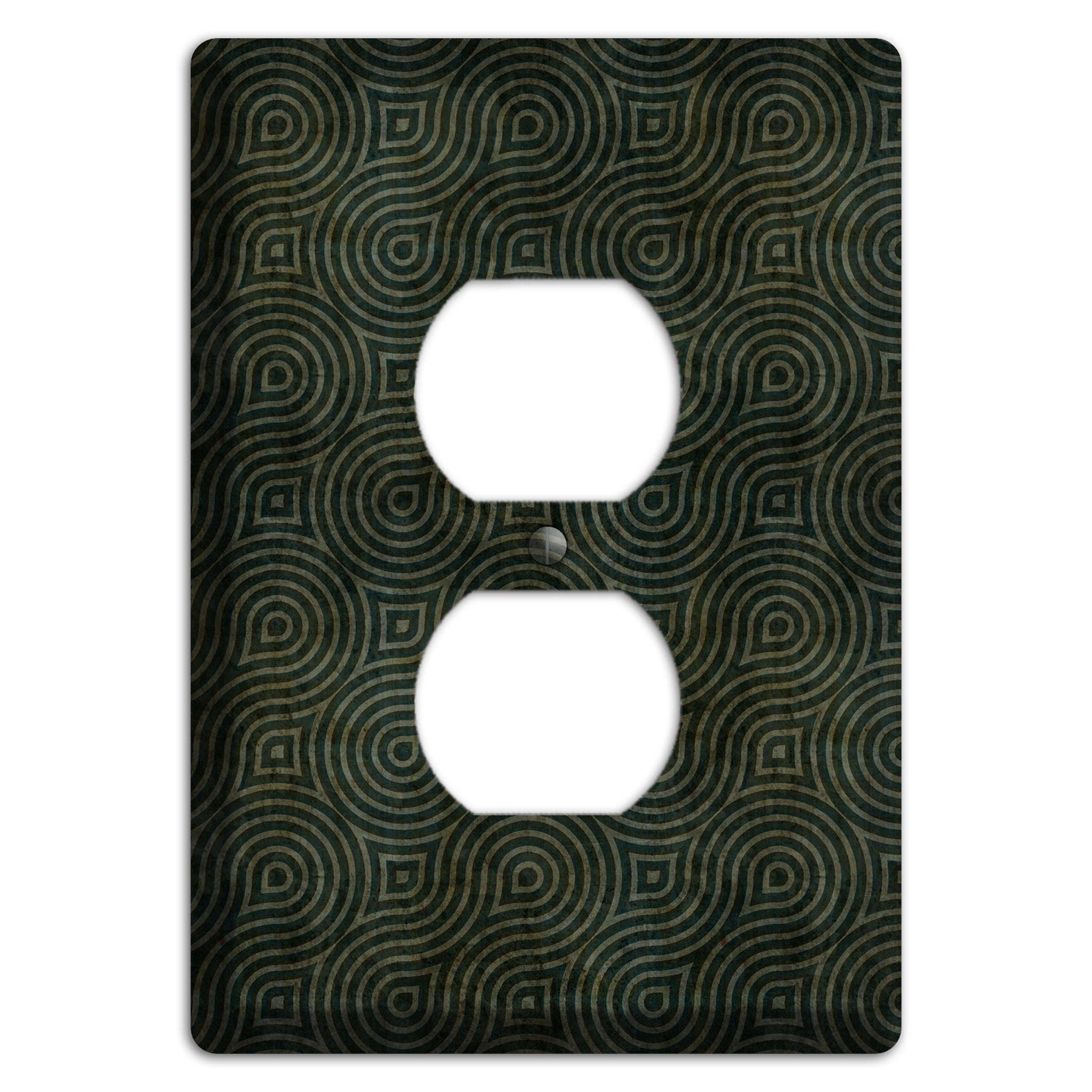 Green and Black Swirl Duplex Outlet Wallplate