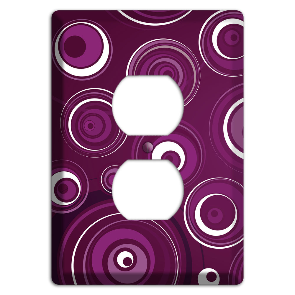 Purple Circles 2 Duplex Outlet Wallplate