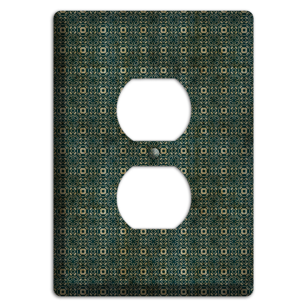 Dark Green Grunge Tapestry Duplex Outlet Wallplate