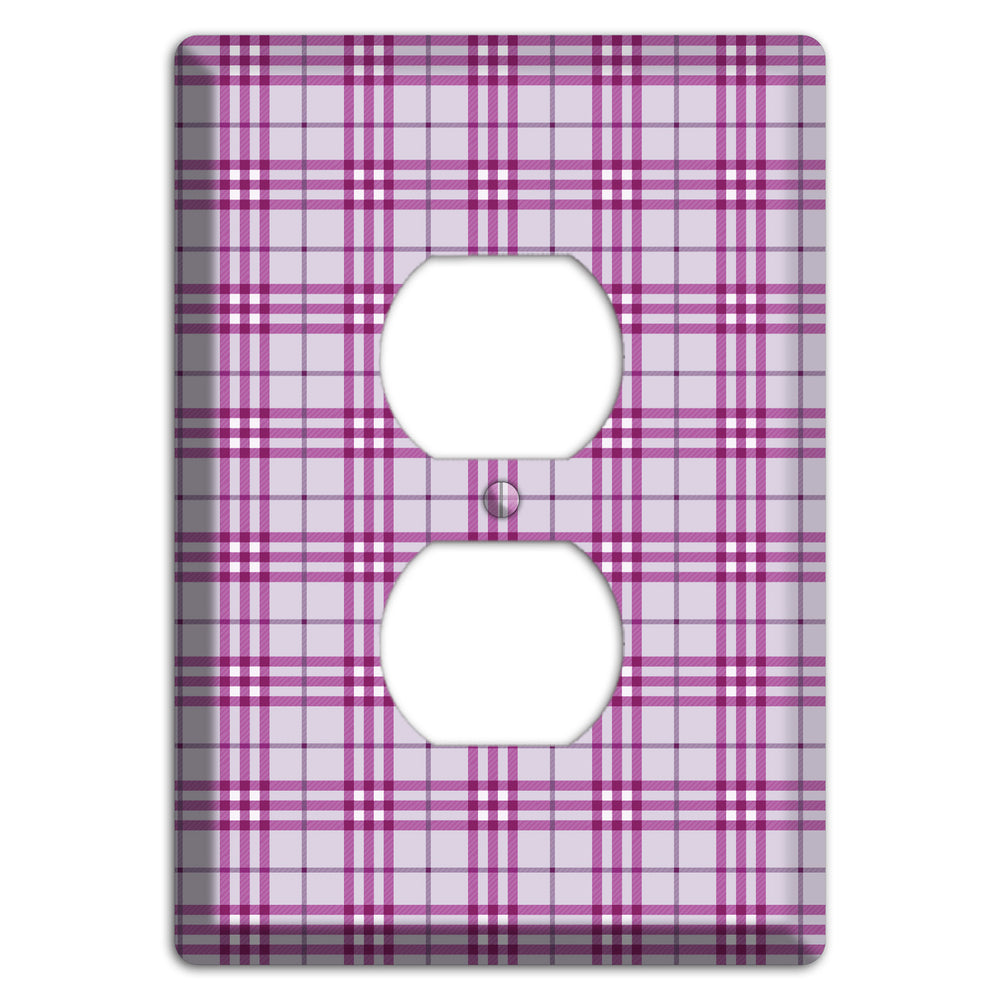 Purple Plaid Duplex Outlet Wallplate