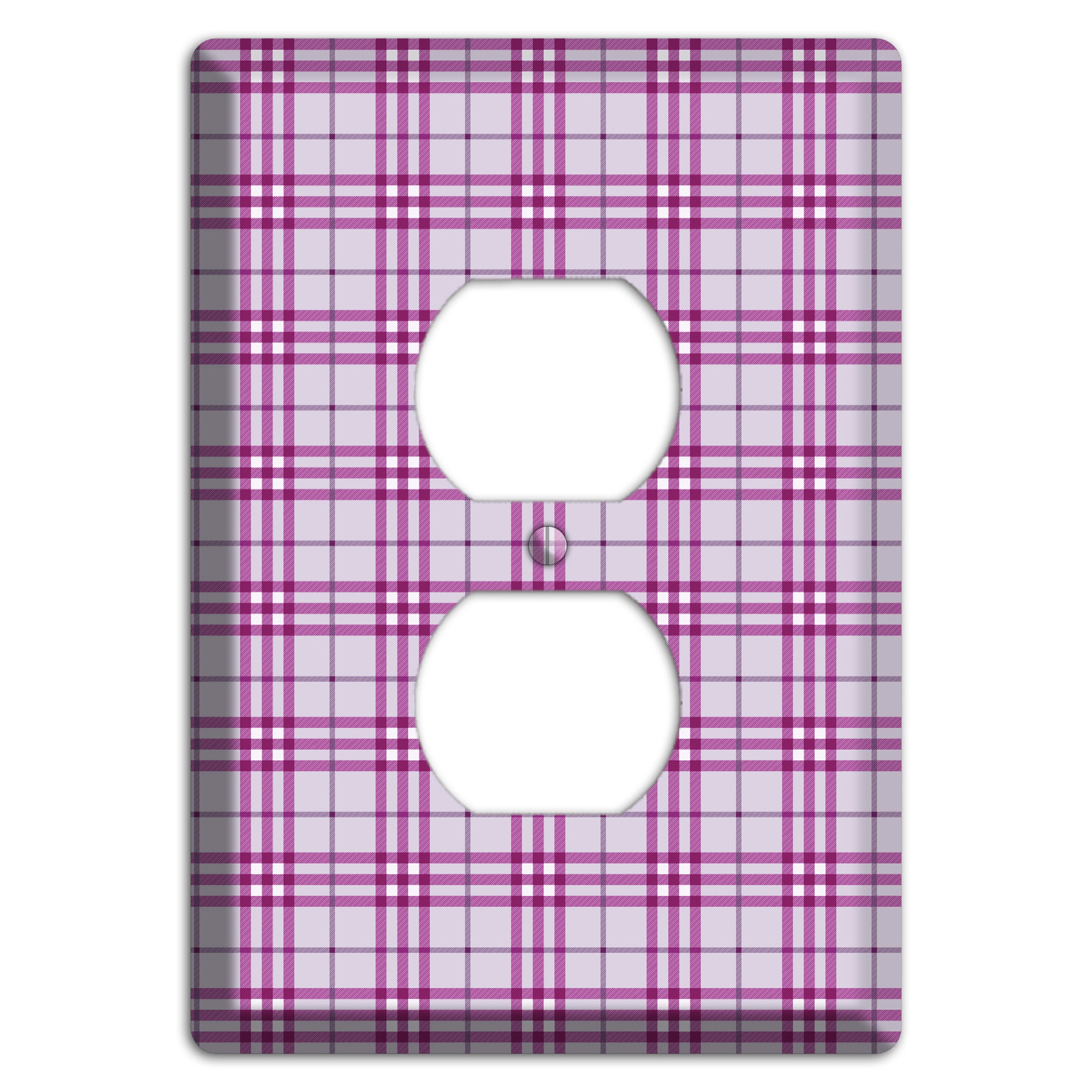 Purple Plaid Duplex Outlet Wallplate