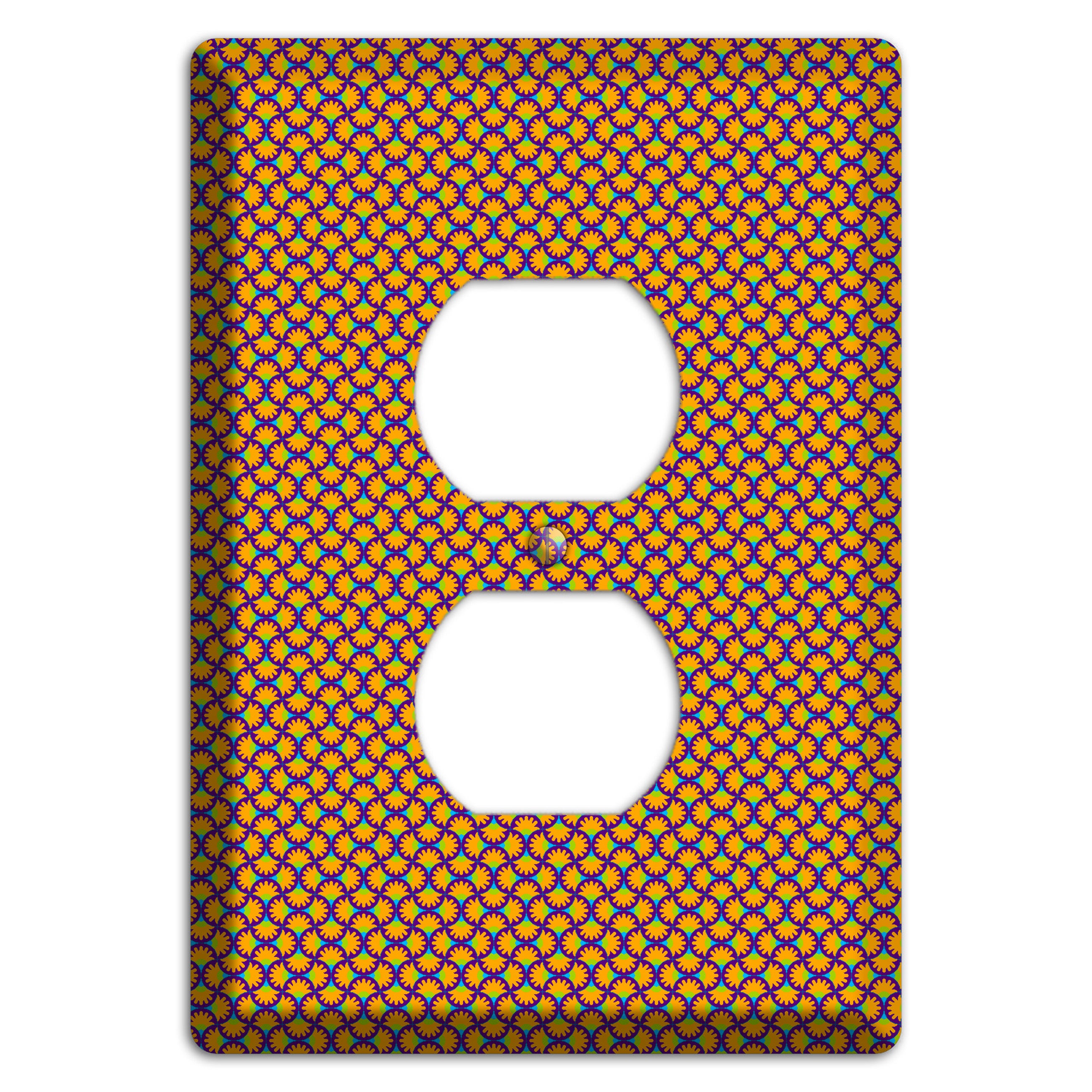 Purple Orange Green Scallop Translation Duplex Outlet Wallplate