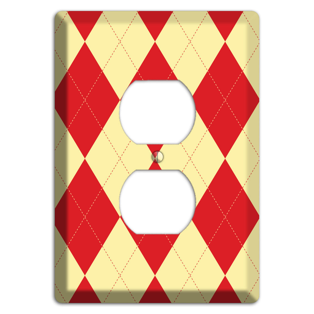 Orange and Yellow Argyle Duplex Outlet Wallplate
