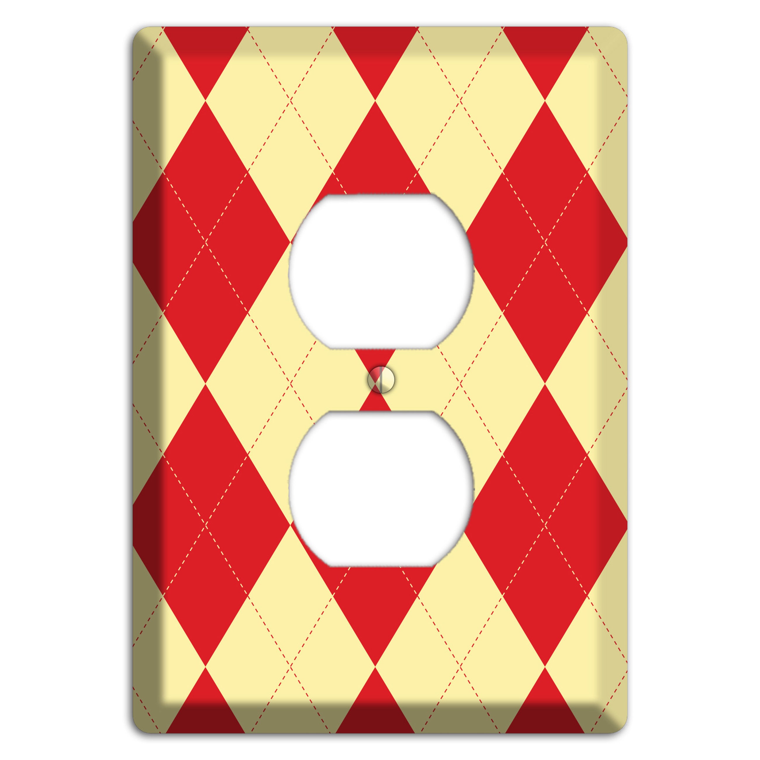 Orange and Yellow Argyle Duplex Outlet Wallplate