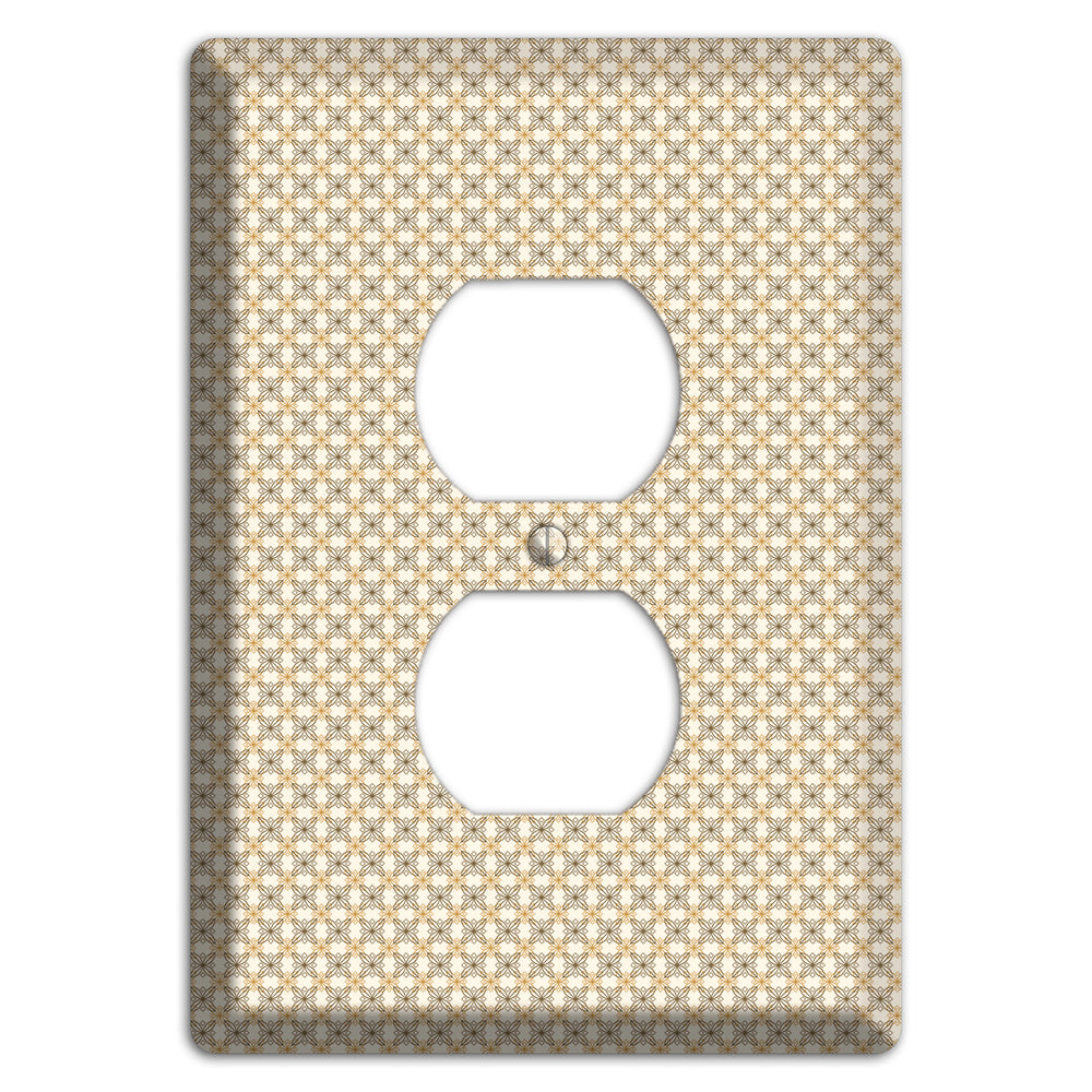 Multi Beige Tiled Arabesque Duplex Outlet Wallplate