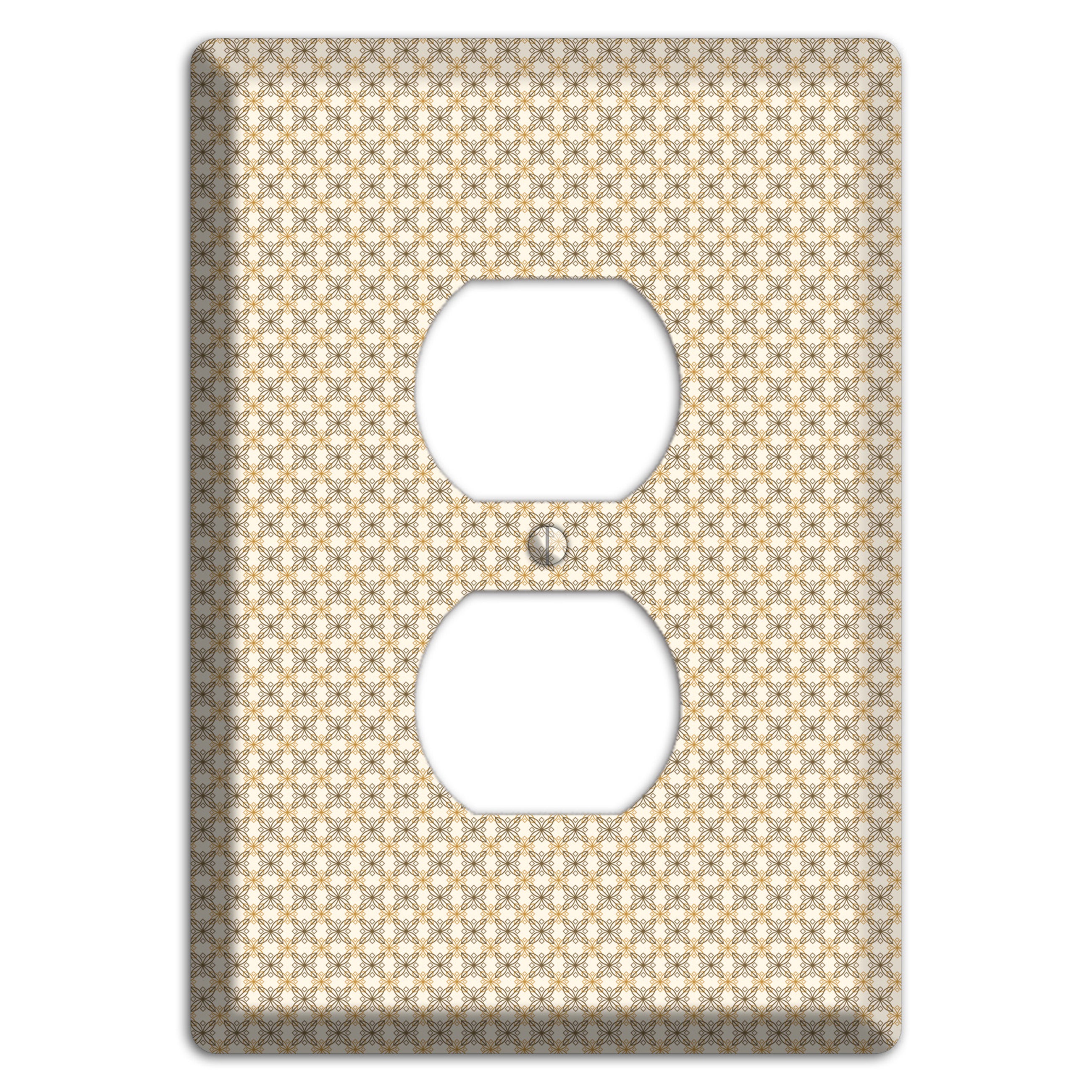 Multi Beige Tiled Arabesque Duplex Outlet Wallplate