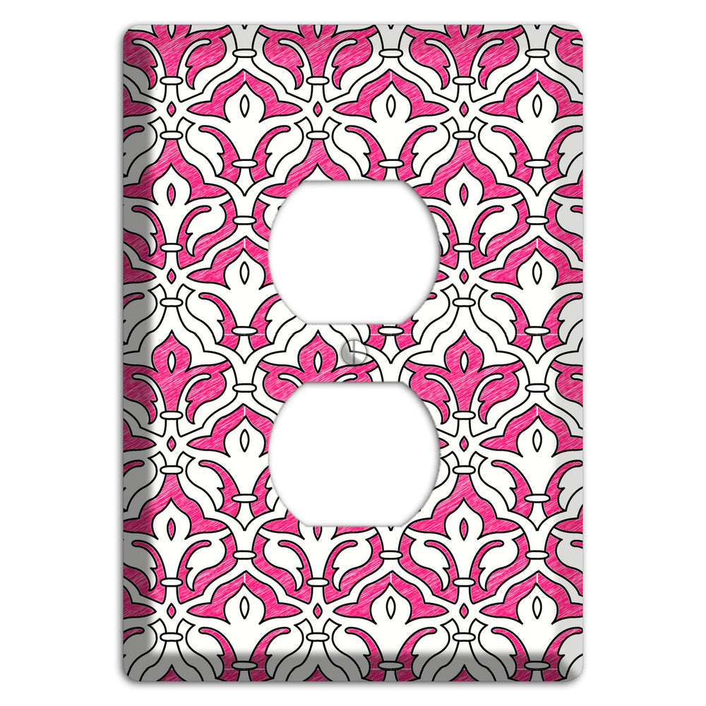 Pink Scallop Tapestry Duplex Outlet Wallplate