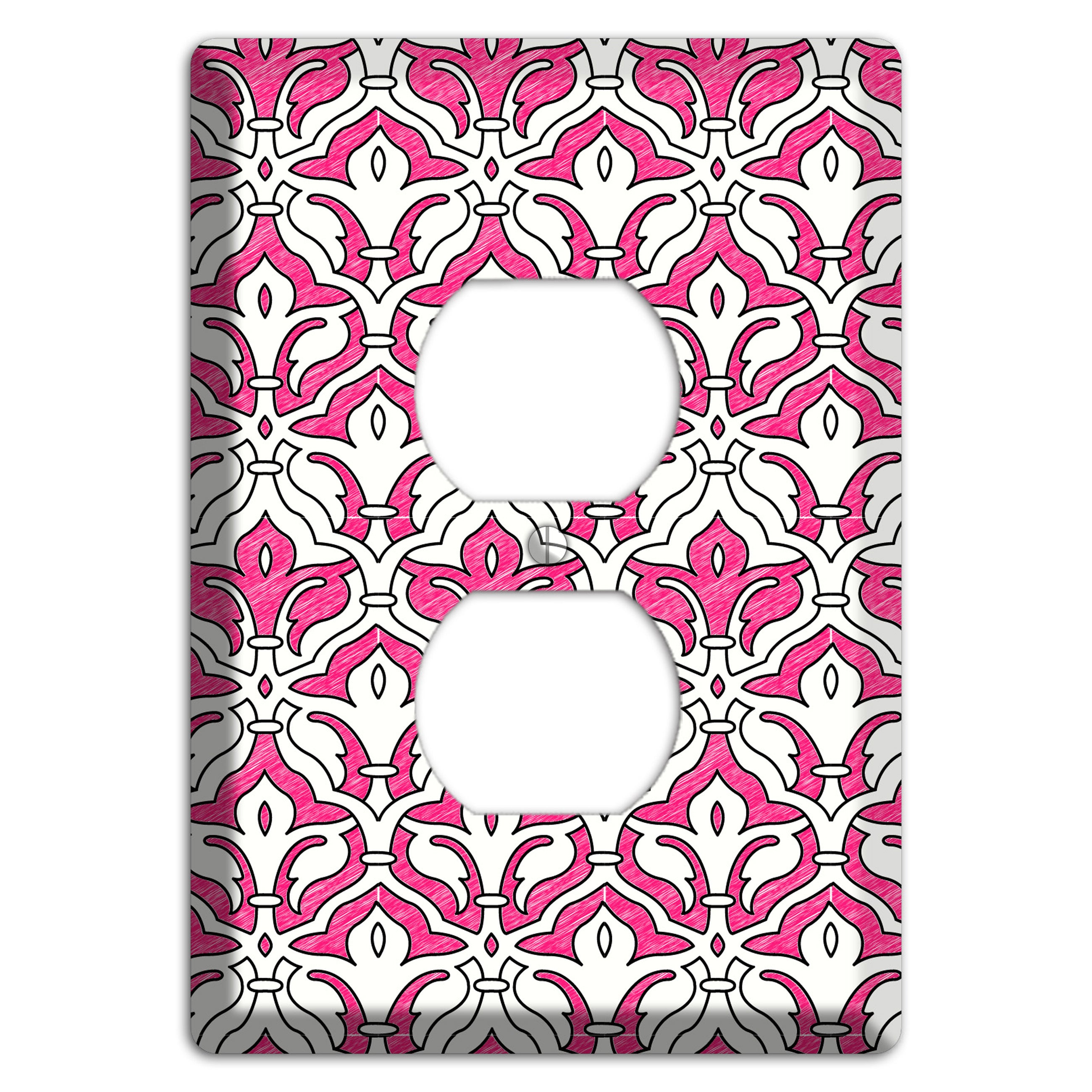 Pink Scallop Tapestry Duplex Outlet Wallplate