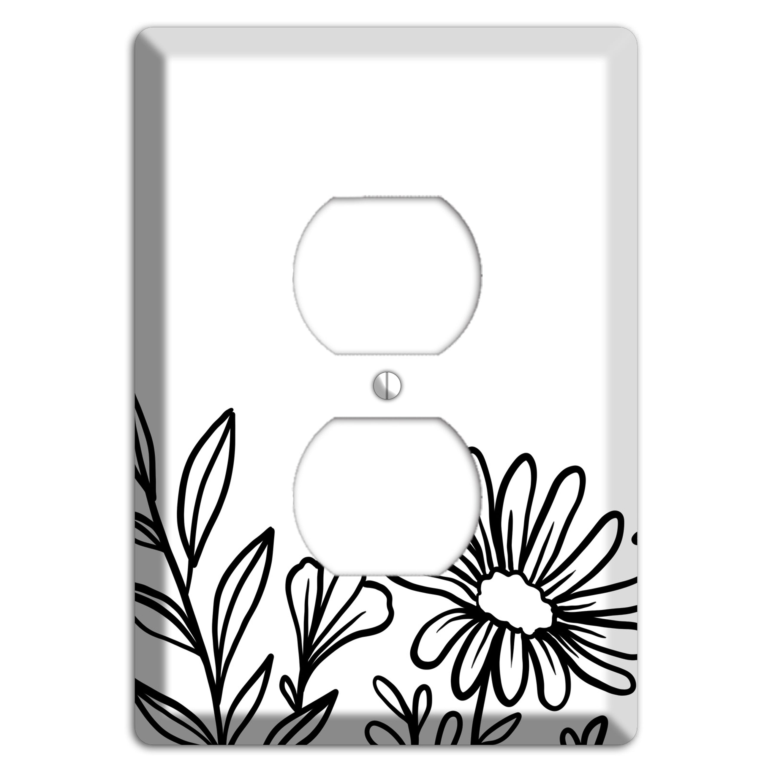 Hand-Drawn Floral 10 Duplex Outlet Wallplate