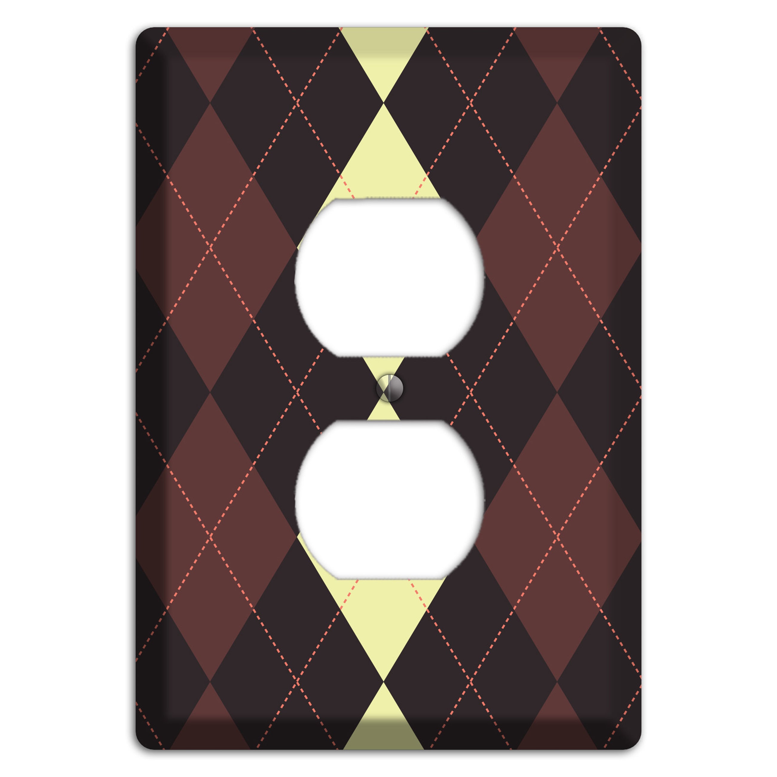 Maroon and Yellow Argyle Duplex Outlet Wallplate