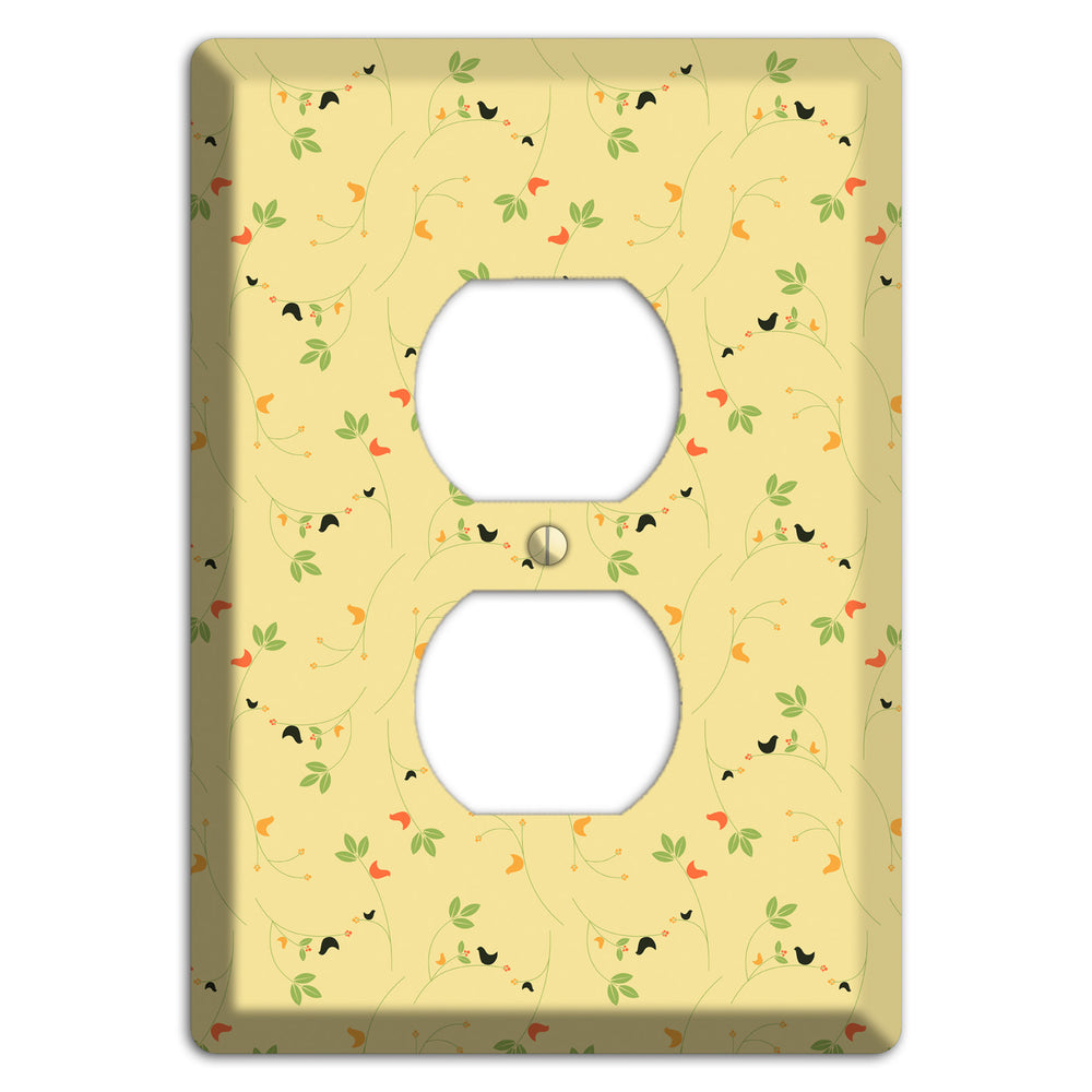 Tiny Yellow Flowers Duplex Outlet Wallplate