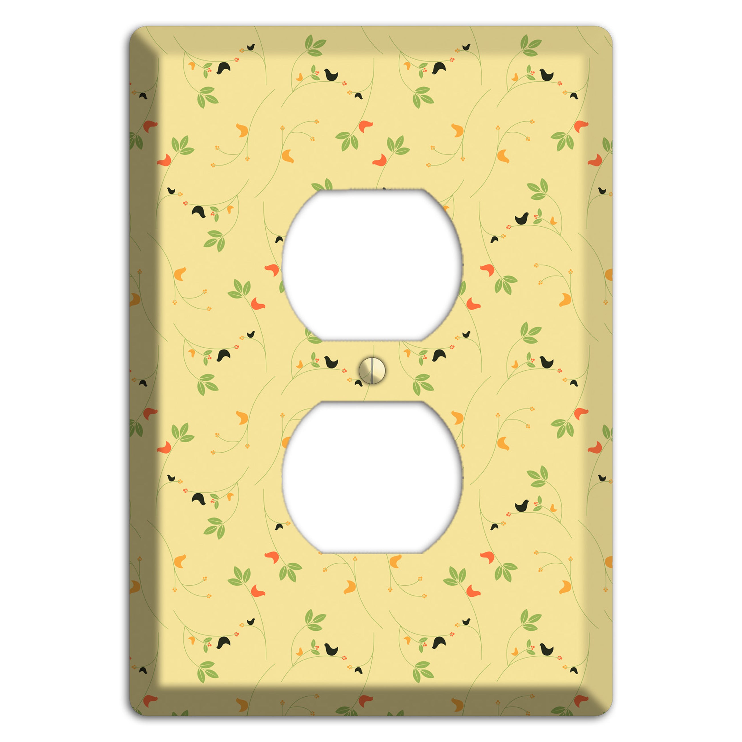 Tiny Yellow Flowers Duplex Outlet Wallplate