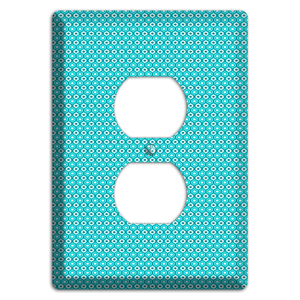 Turquoise Tiny Double Scallop Duplex Outlet Wallplate