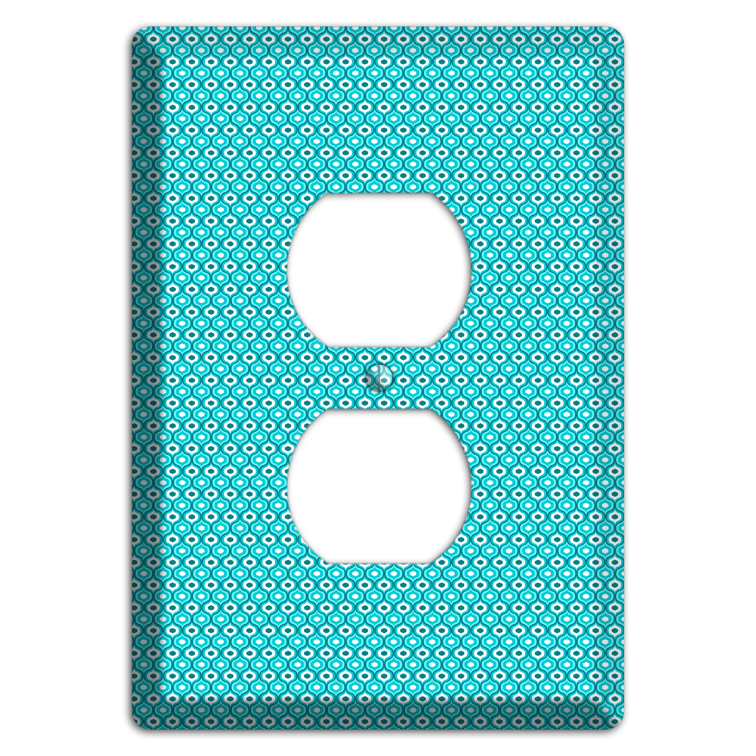 Turquoise Tiny Double Scallop Duplex Outlet Wallplate
