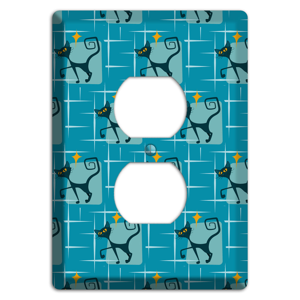 Teal Kitties Duplex Outlet Wallplate
