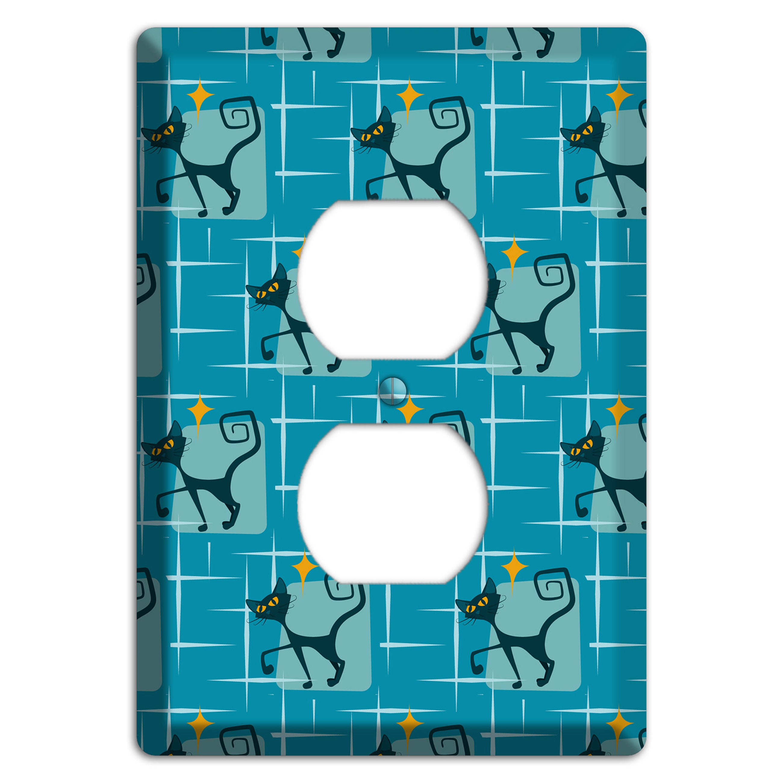 Teal Kitties Duplex Outlet Wallplate