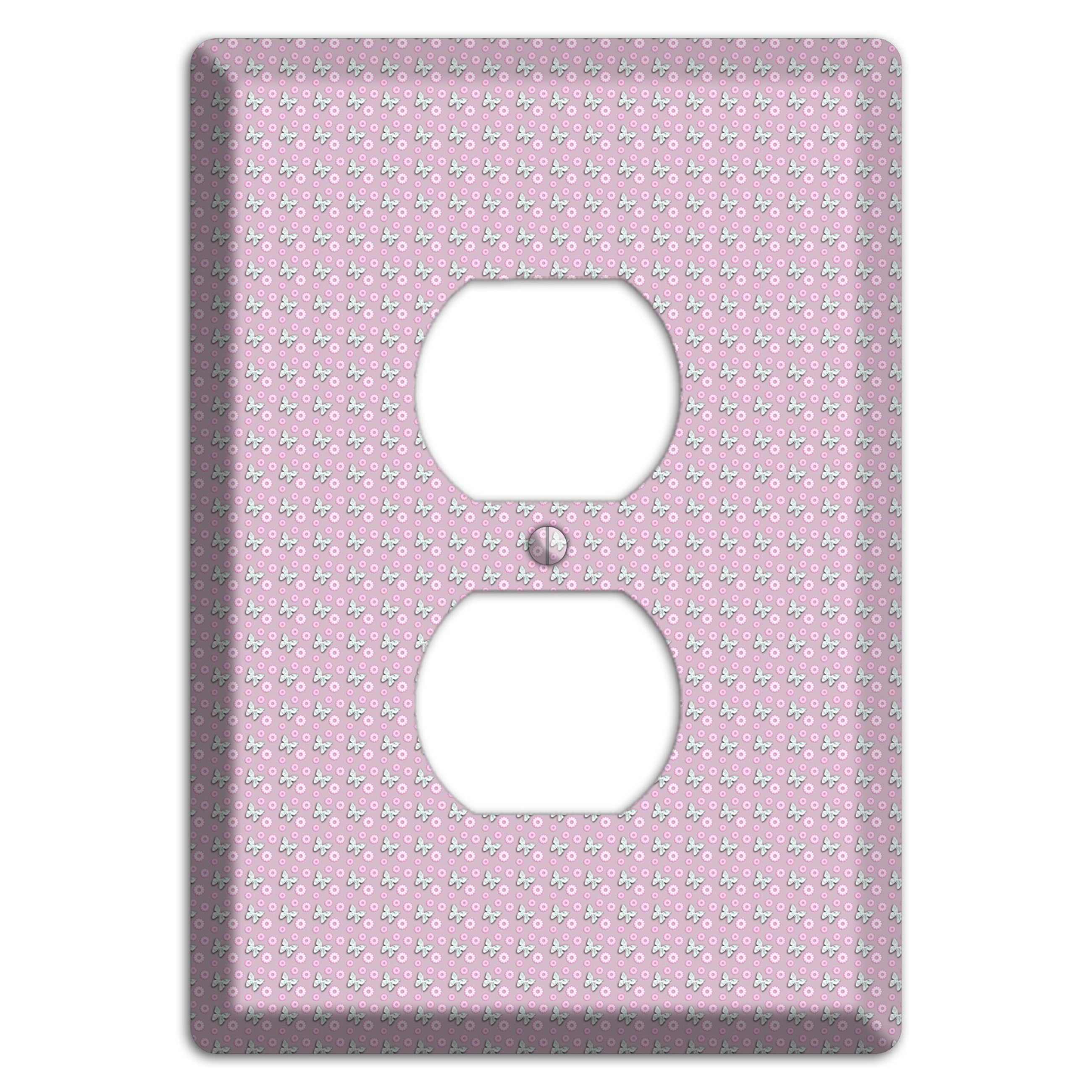 Pink with Butterflies Duplex Outlet Wallplate