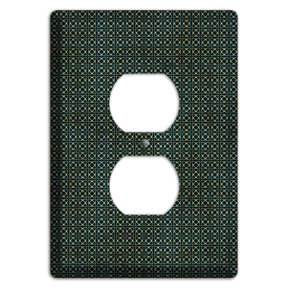 Dark Green Grunge Tiny Tiled Tapestry 5 Duplex Outlet Wallplate