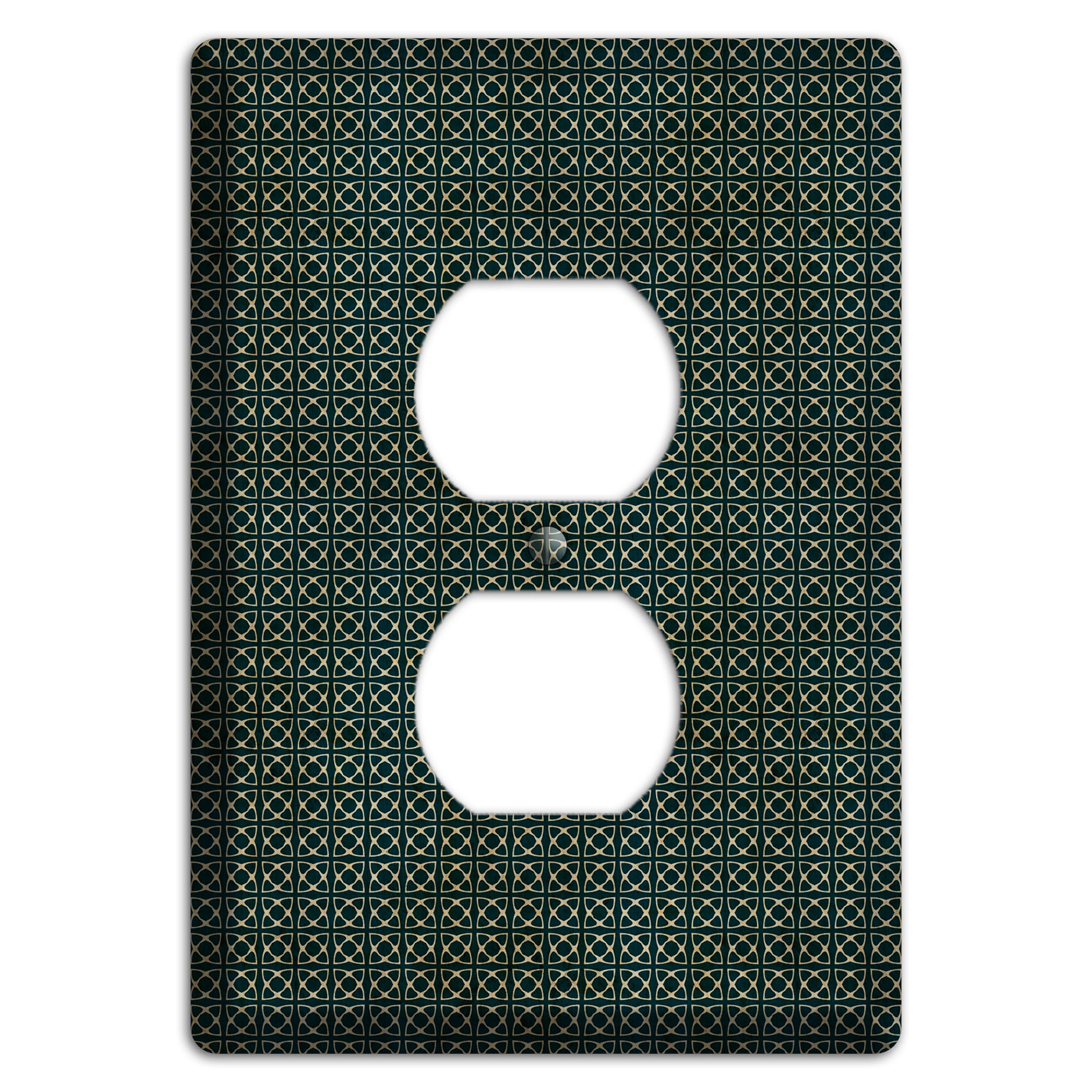 Dark Green Grunge Tiny Tiled Tapestry 5 Duplex Outlet Wallplate