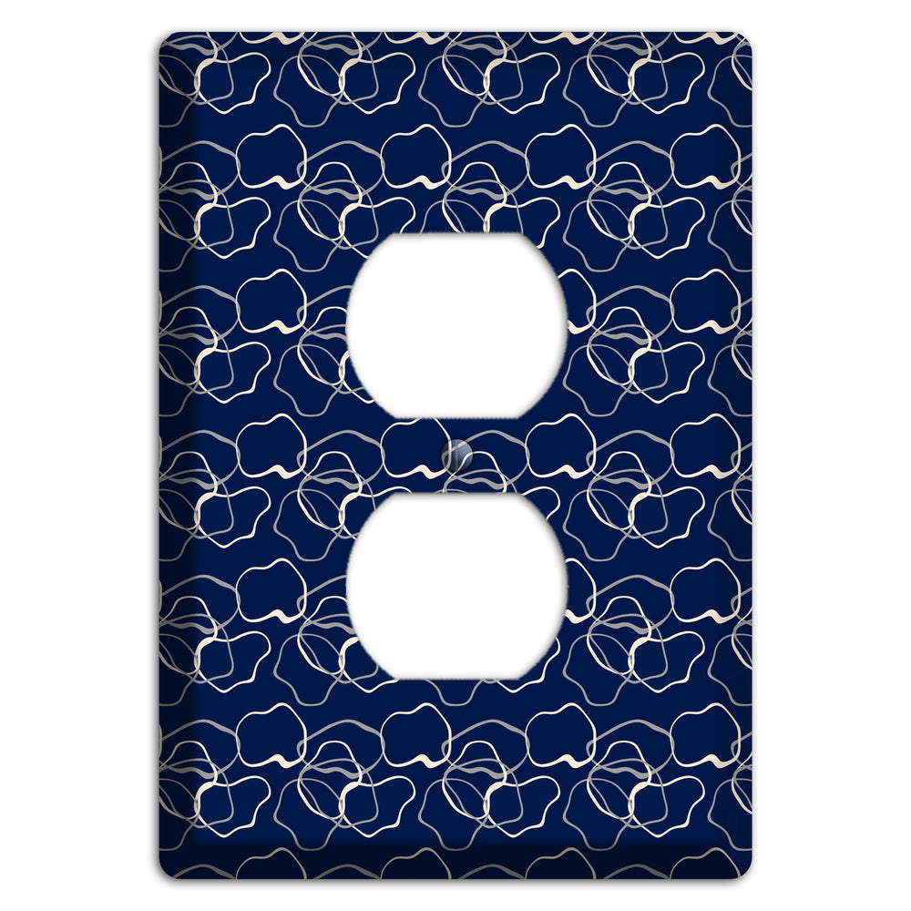 Blue with Irregular Circles Duplex Outlet Wallplate