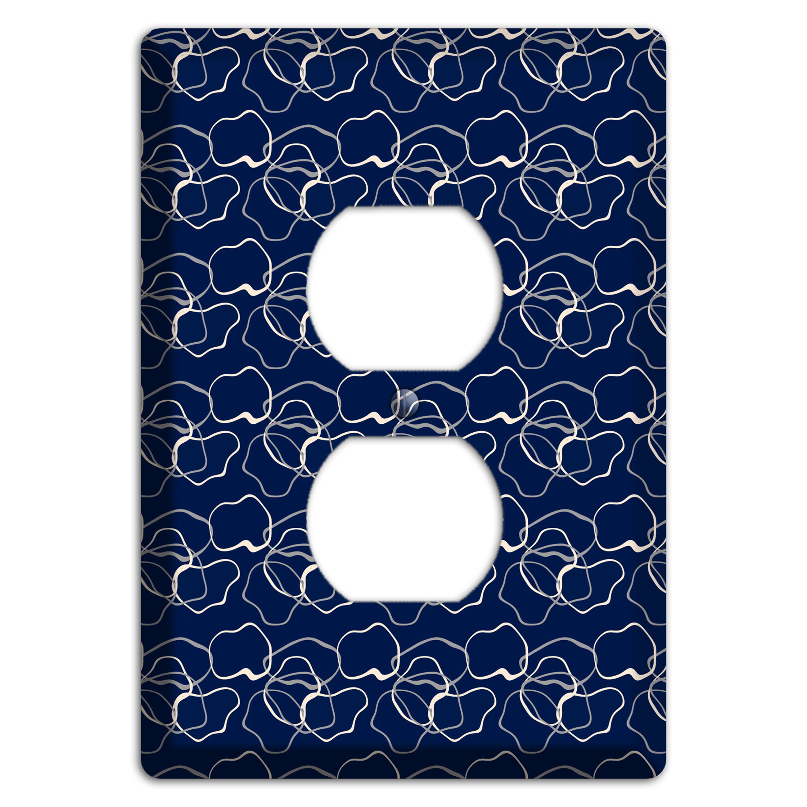 Blue with Irregular Circles Duplex Outlet Wallplate