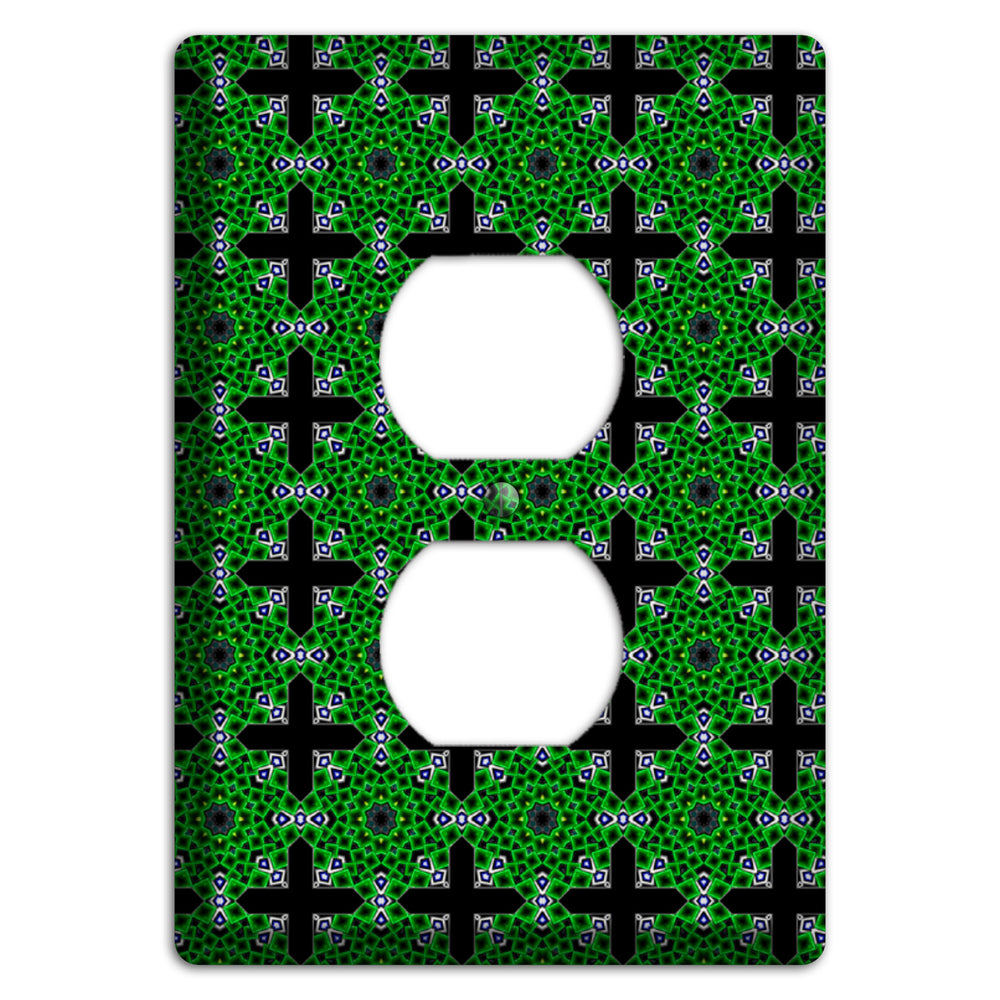 Green Foulard 3 Duplex Outlet Wallplate