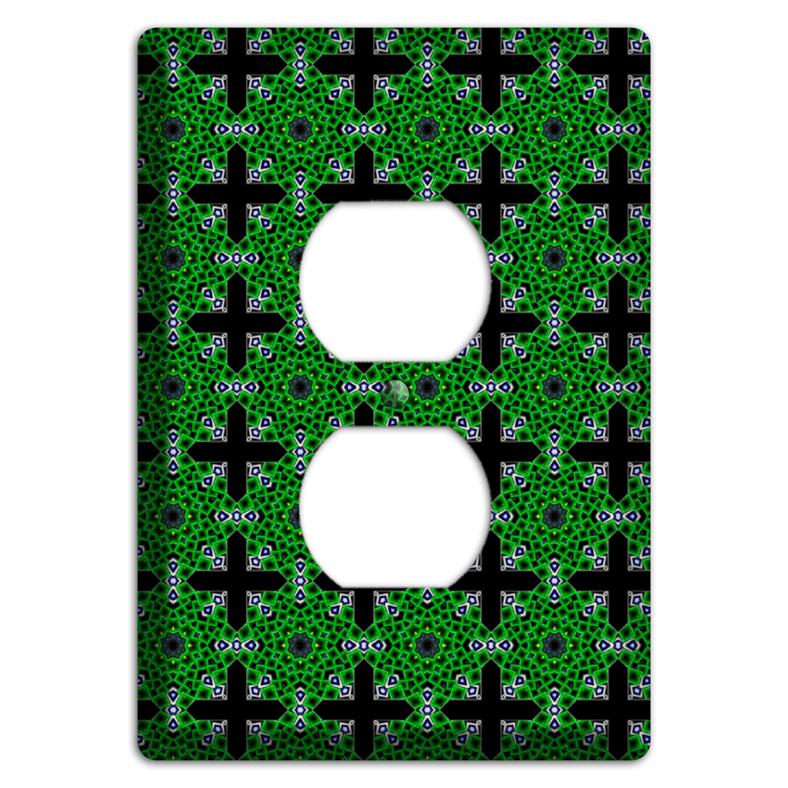 Green Foulard 3 Duplex Outlet Wallplate