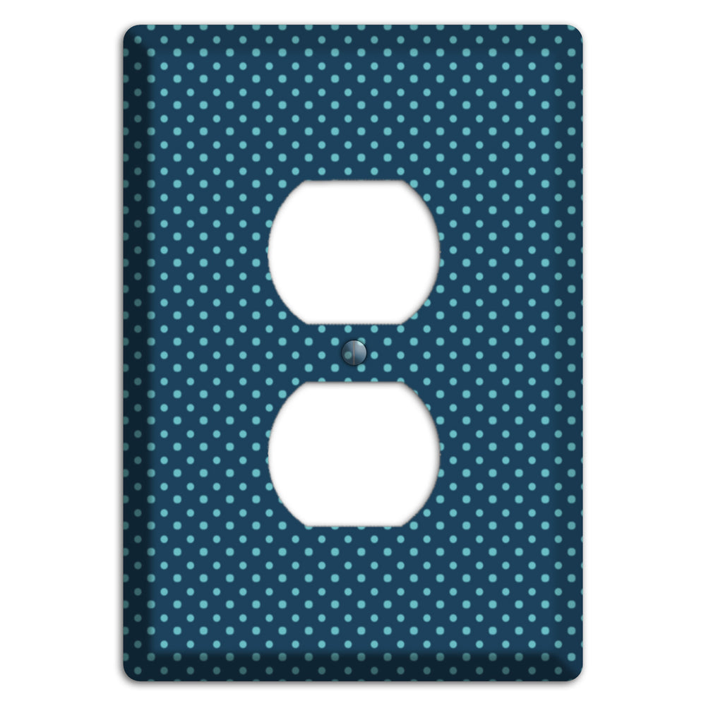 Multi Blue Tiny Polka Dots Duplex Outlet Wallplate